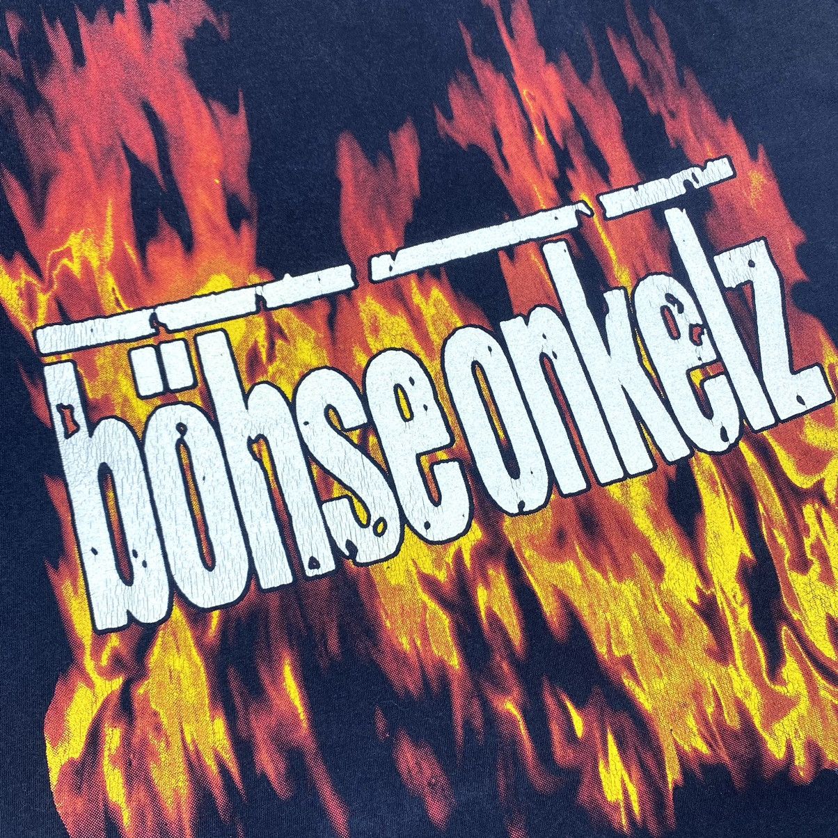 Band Tees Rare! 90’s Vintage Bohse Onkelz Flame Band Rock T Shirt Y2K Size US XL / EU 56 / 4 - 4 Thumbnail