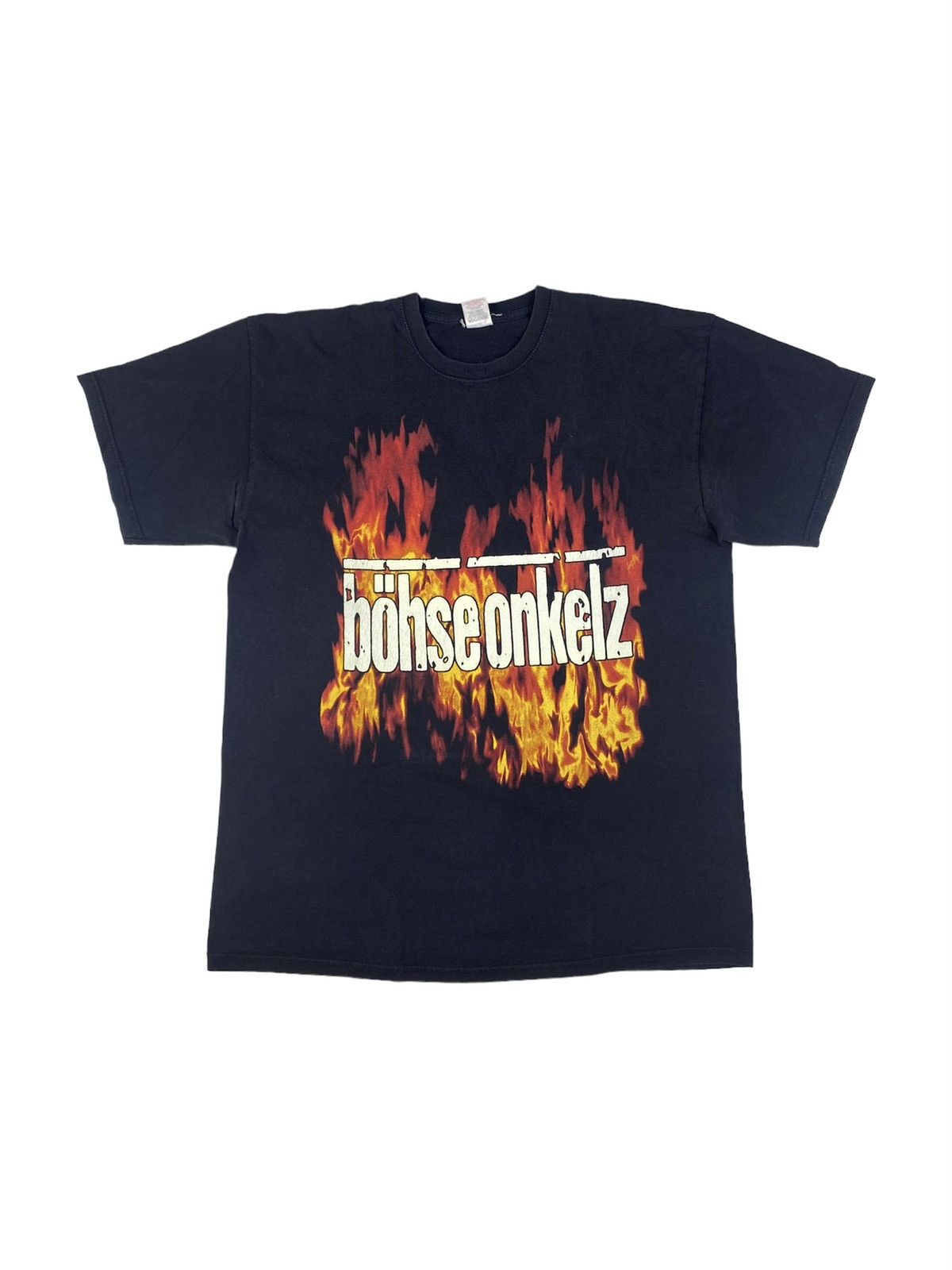 Band Tees Rare! 90’s Vintage Bohse Onkelz Flame Band Rock T Shirt Y2K Size US XL / EU 56 / 4 - 1 Thumbnail