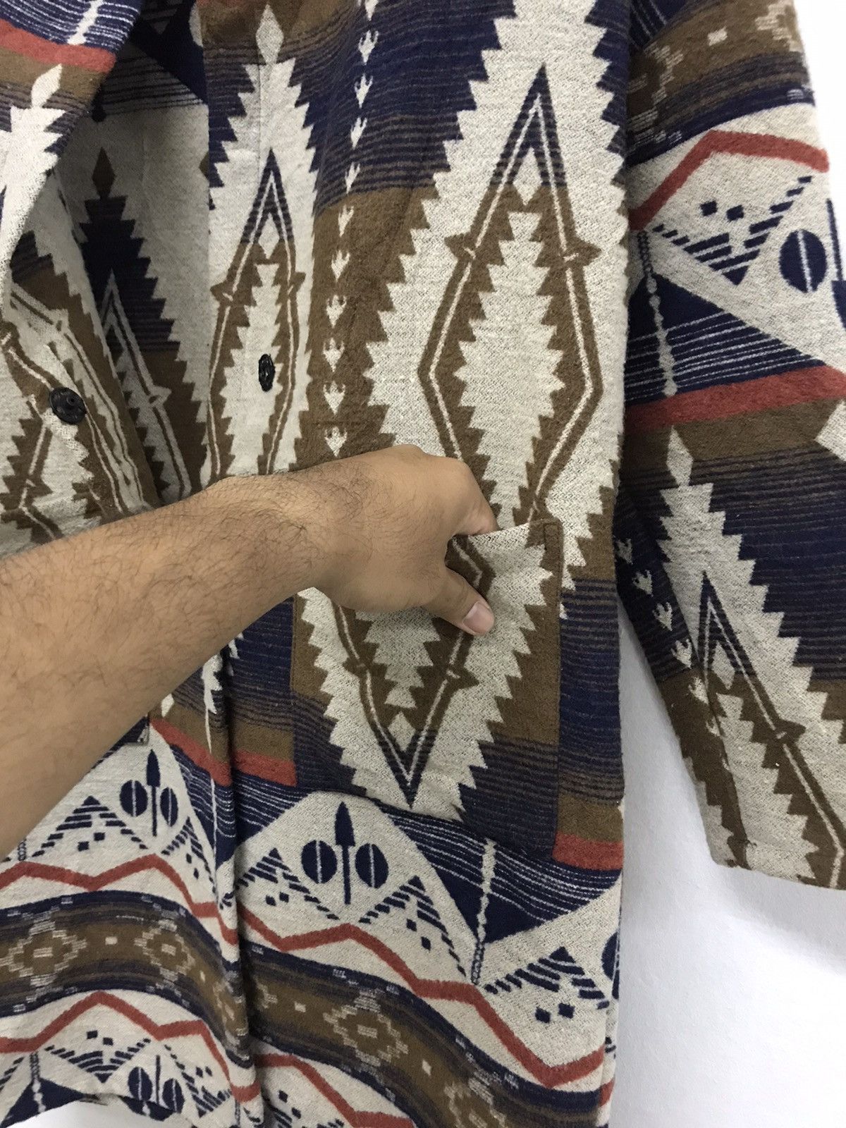 Japanese Brand Nice! Radarista Navajo Wool Long Jacket Size US XL / EU 56 / 4 - 9 Thumbnail