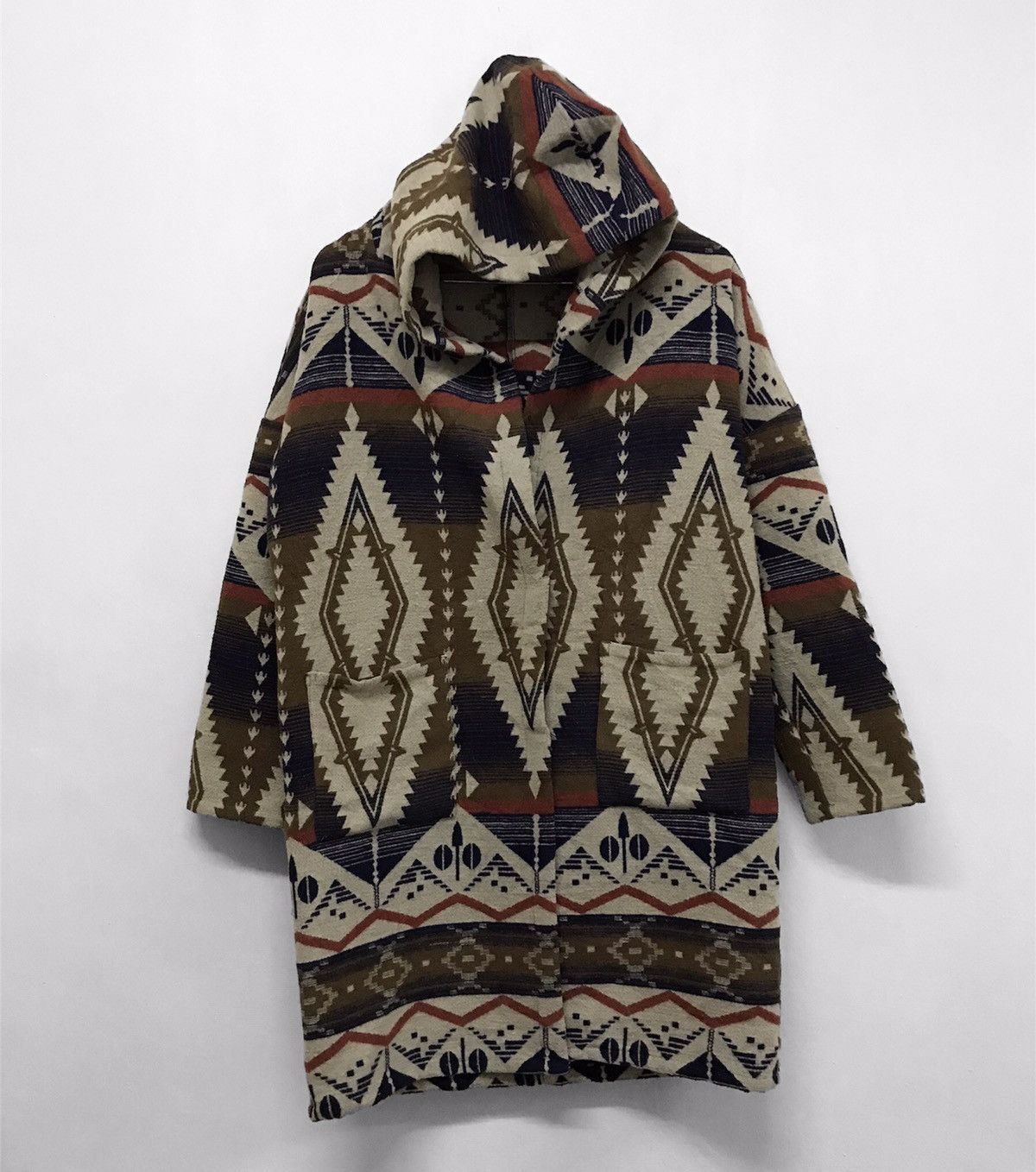 Japanese Brand Nice! Radarista Navajo Wool Long Jacket Size US XL / EU 56 / 4 - 1 Thumbnail