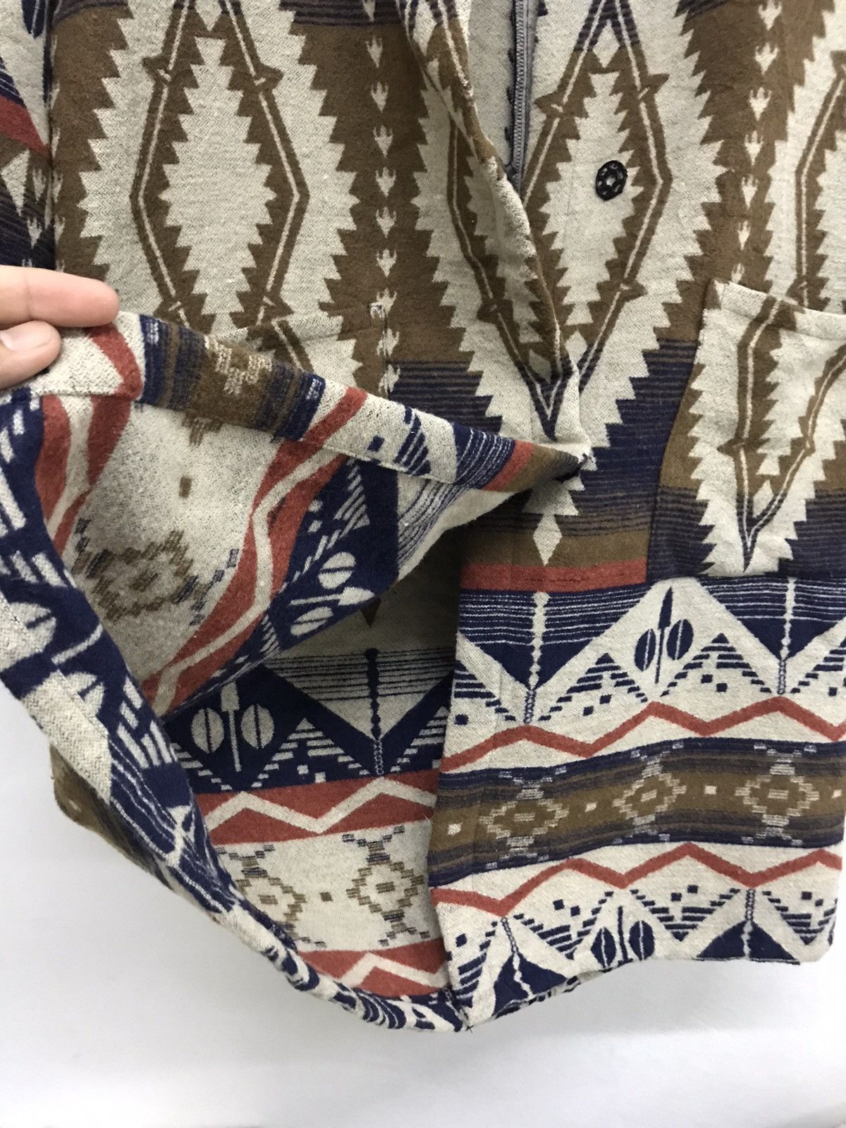 Japanese Brand Nice! Radarista Navajo Wool Long Jacket Size US XL / EU 56 / 4 - 10 Thumbnail