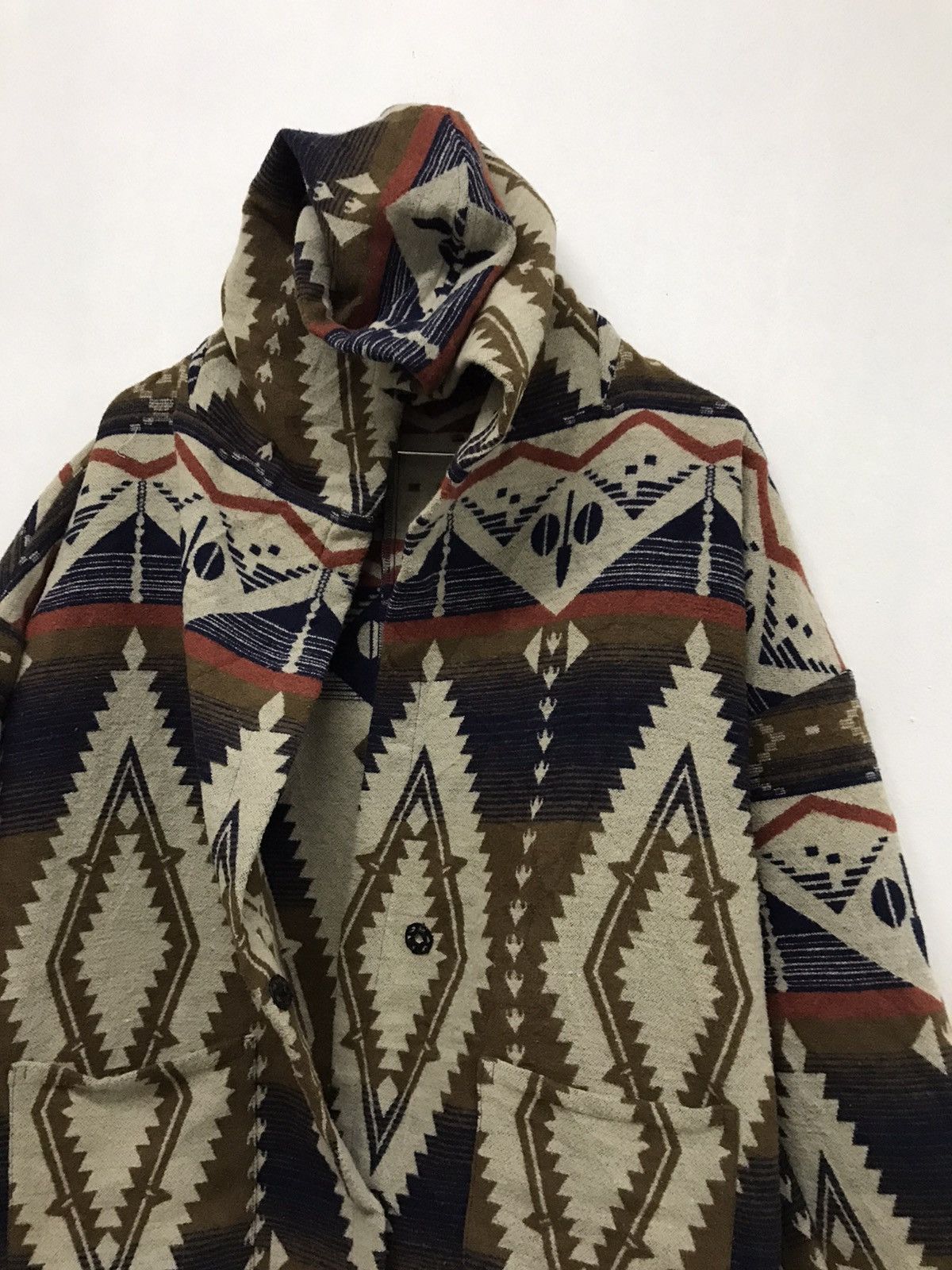 Japanese Brand Nice! Radarista Navajo Wool Long Jacket Size US XL / EU 56 / 4 - 8 Thumbnail
