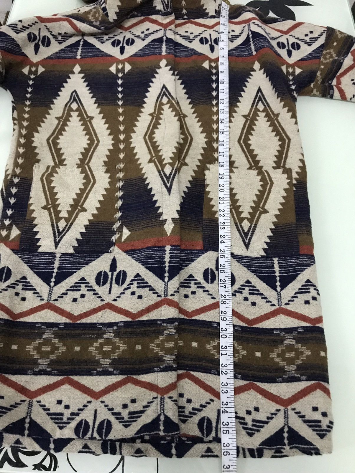 Japanese Brand Nice! Radarista Navajo Wool Long Jacket Size US XL / EU 56 / 4 - 18 Thumbnail
