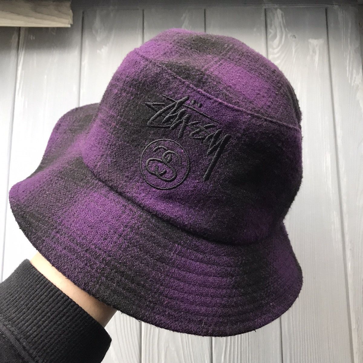 Stussy Vintage Stussy Wool Bucket Hat Purple/Black Cap Size ONE SIZE - 1 Thumbnail
