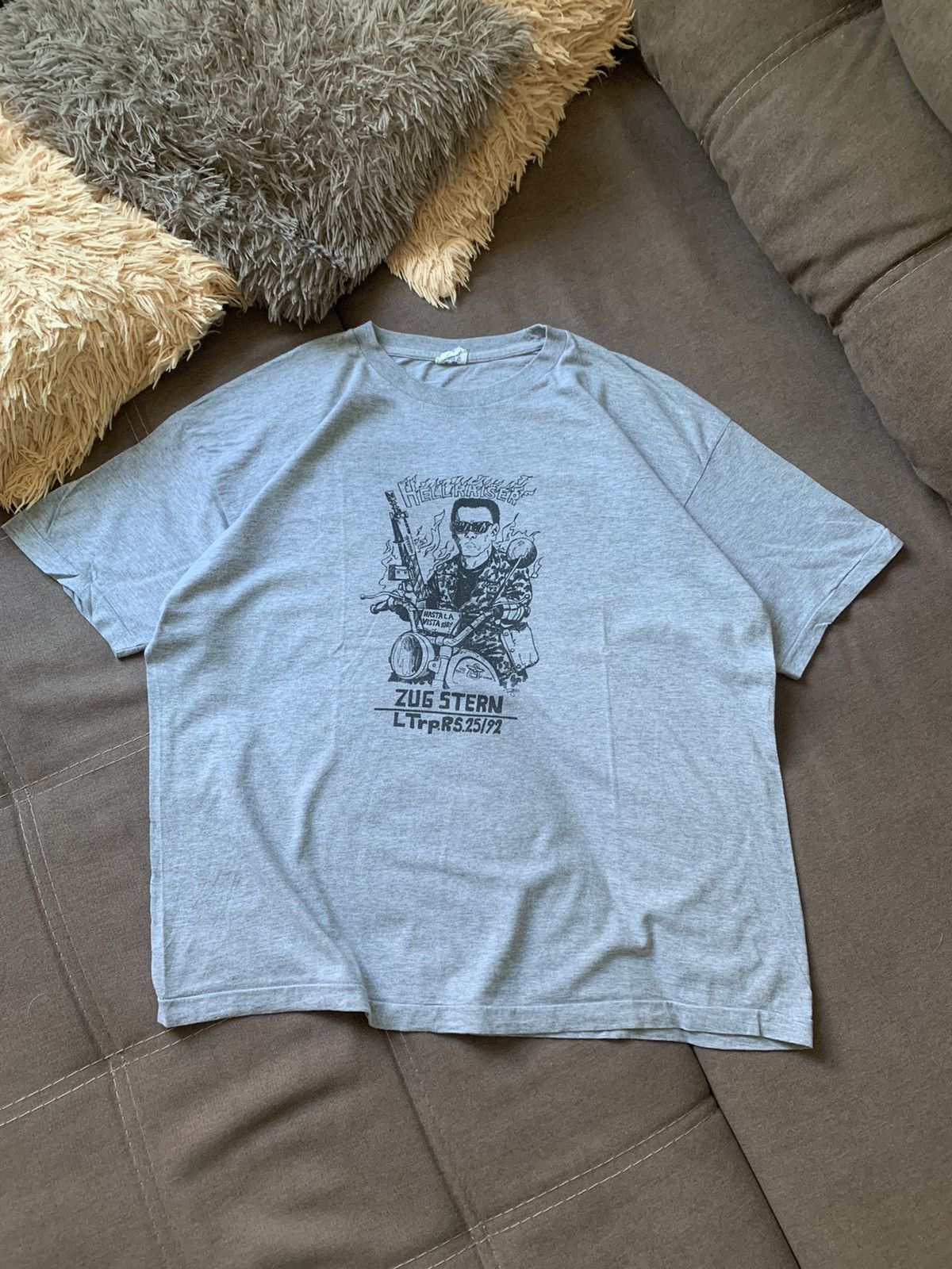Vintage Rare Vintage 1992 Terminator Hasta La Vista Baby Hellraiser Size US XL / EU 56 / 4 - 1 Thumbnail