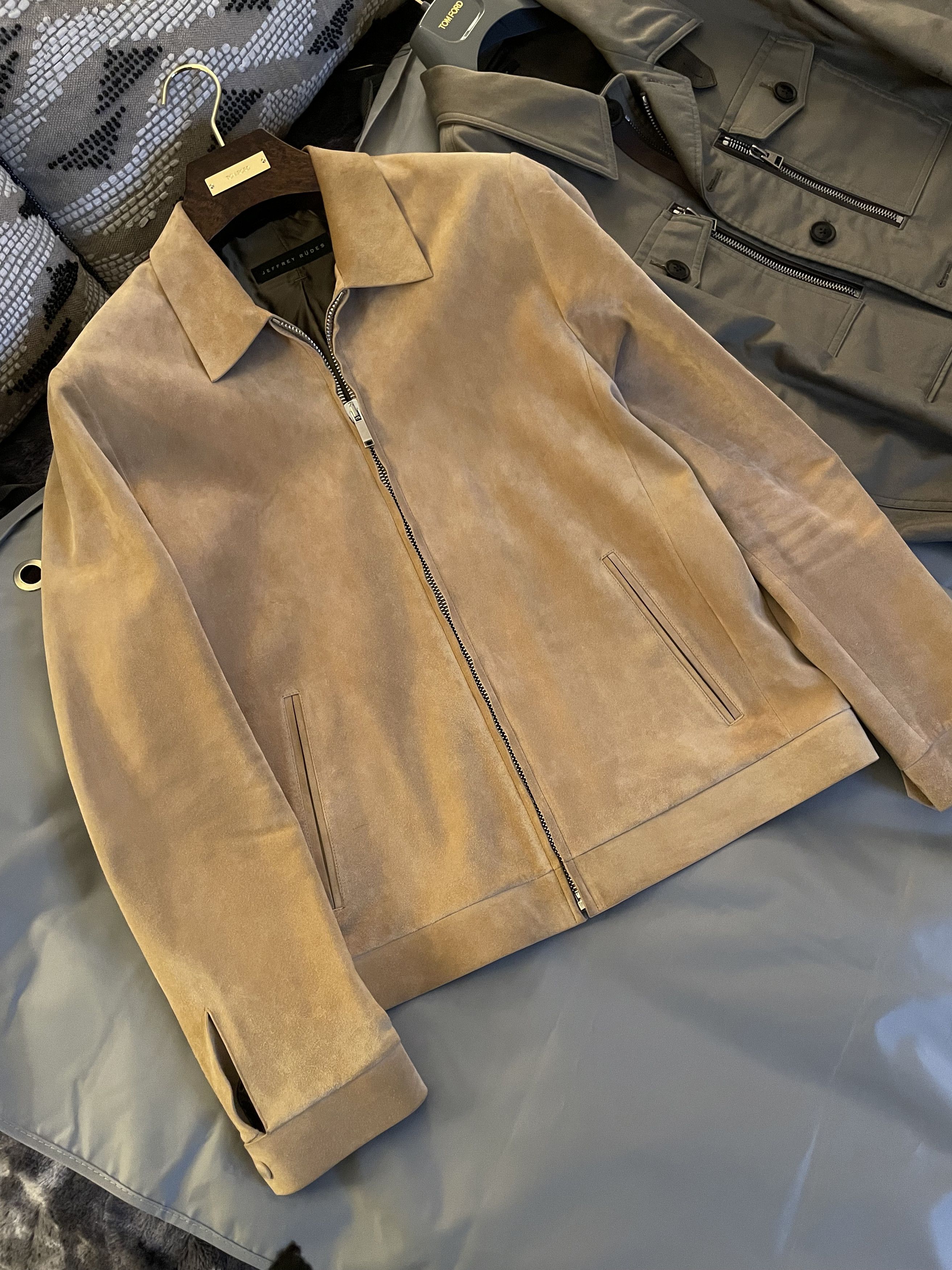 Designer Ultimate $3,000 JEFFREY RUDES Tan Calf Suede Jacket | Grailed