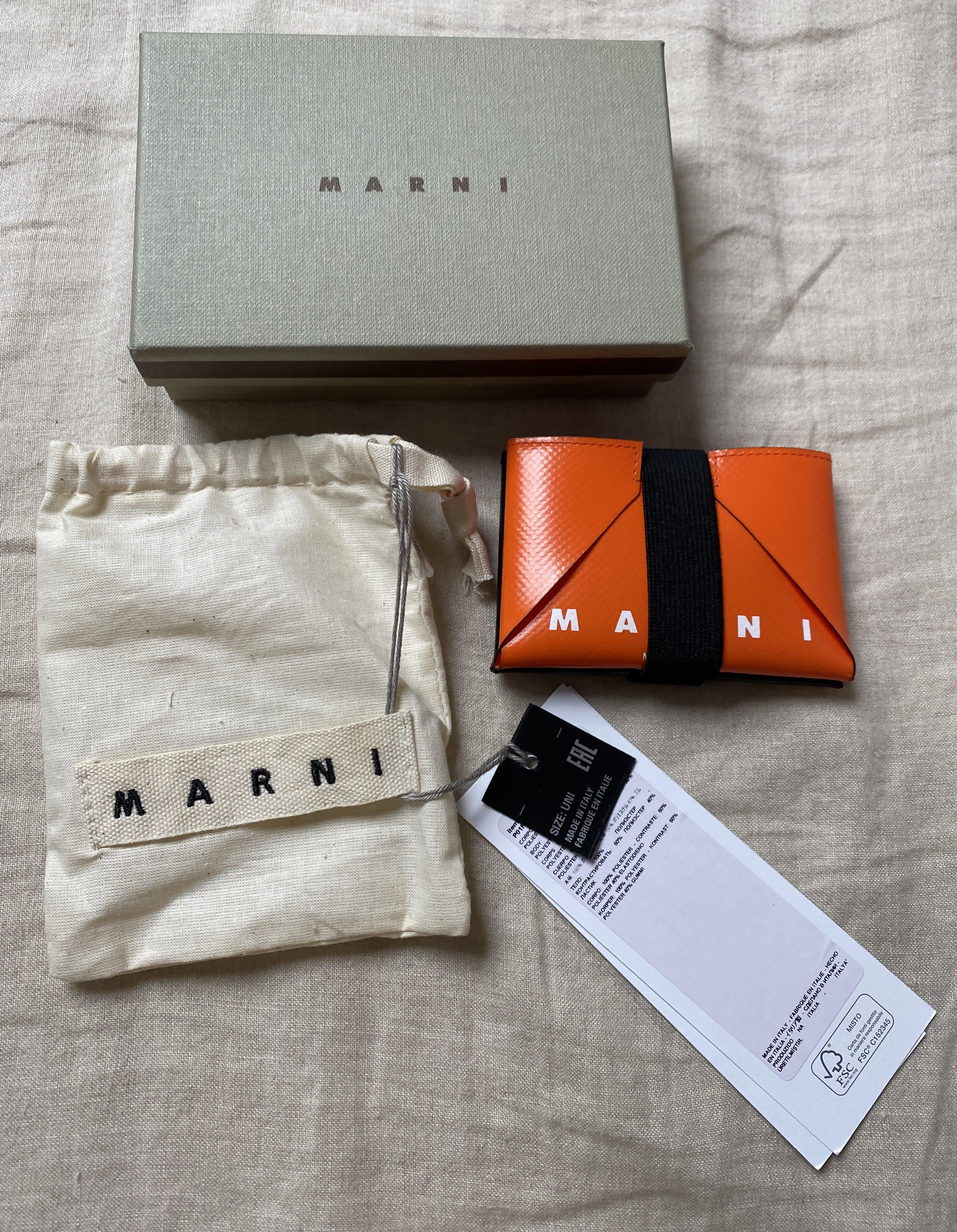 Marni Marni PVC Credit Card Case Black / Orange Trifold Size ONE SIZE - 5 Thumbnail
