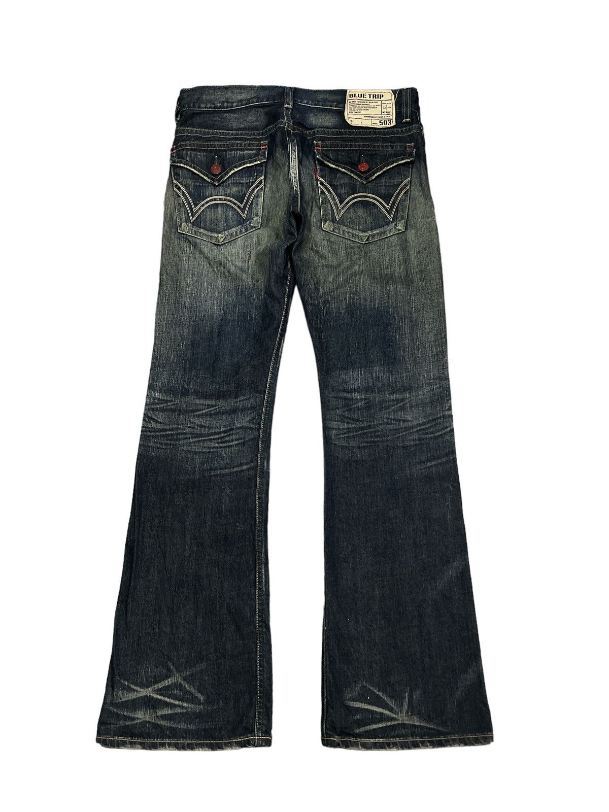 Other FLARED💥THRASHED EDWIN 503 BLUE TRIP DISTRESSED DENIM PANT Size US 32 / EU 48 - 5 Thumbnail