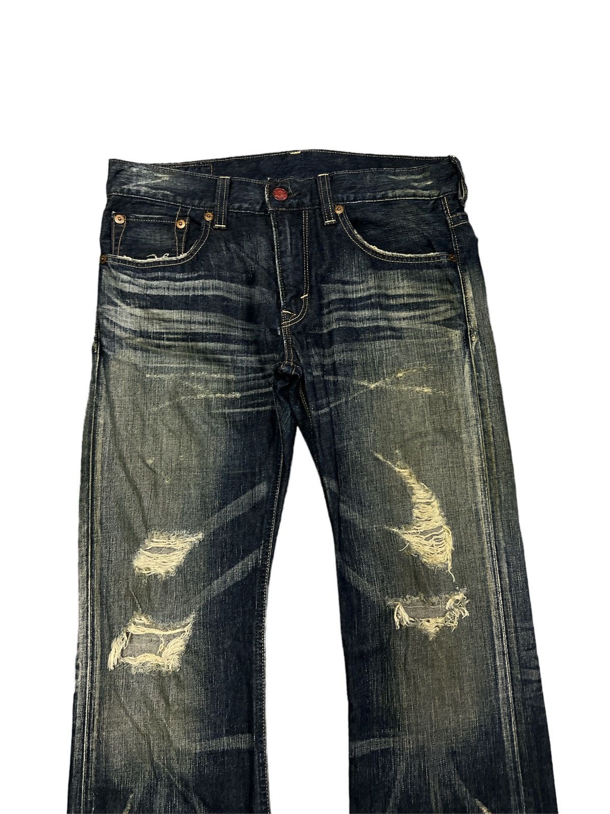 Other FLARED💥THRASHED EDWIN 503 BLUE TRIP DISTRESSED DENIM PANT Size US 32 / EU 48 - 3 Thumbnail
