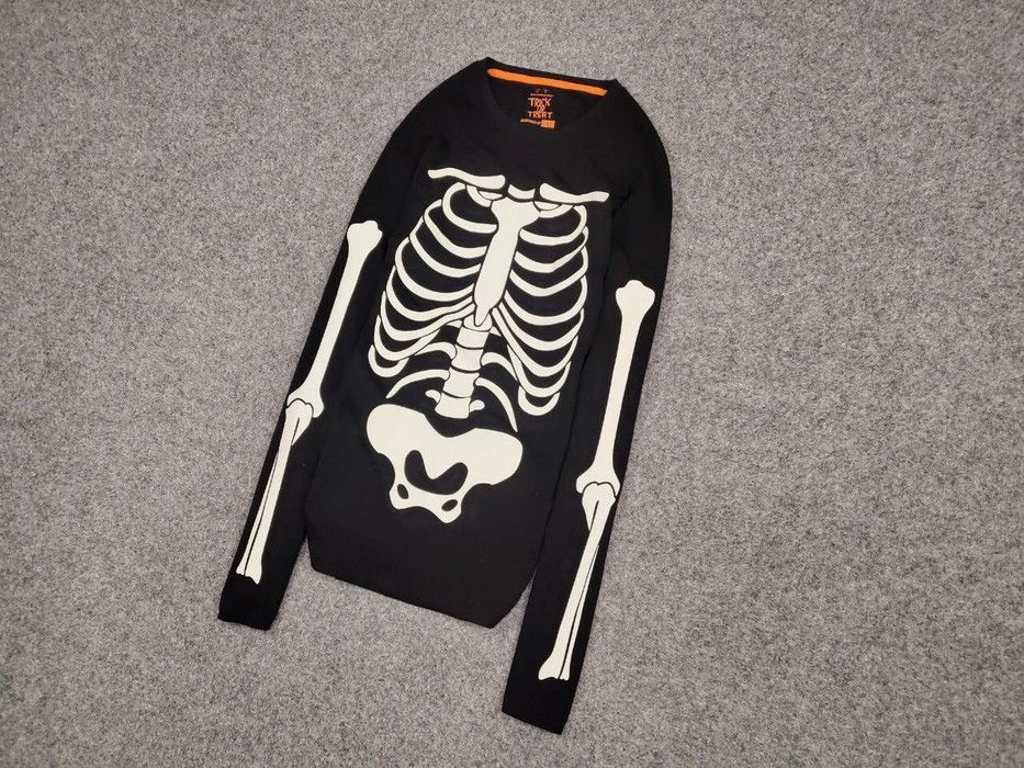 Japanese Brand Vintage Skeleton Phosphoric Print Long Sleeve sweatshirt Size US S / EU 44-46 / 1 - 2 Thumbnail