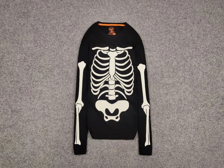 Japanese Brand Vintage Skeleton Phosphoric Print Long Sleeve sweatshirt Size US S / EU 44-46 / 1 - 1 Thumbnail