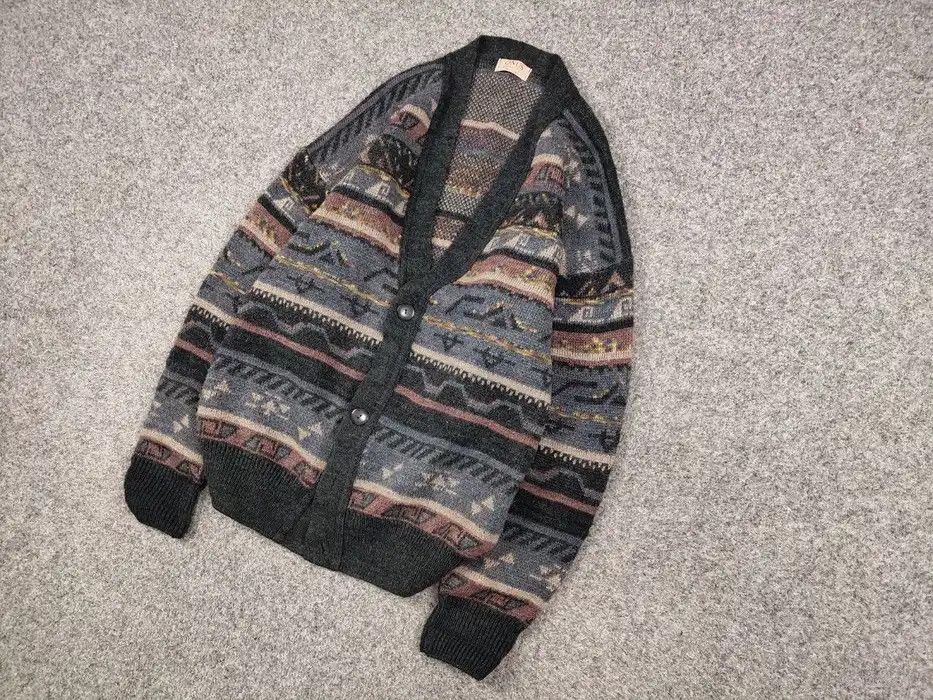 Japanese Brand Vintage 90's Japanese Patterned Cardigan Knitted Sweater Size US M / EU 48-50 / 2 - 2 Thumbnail
