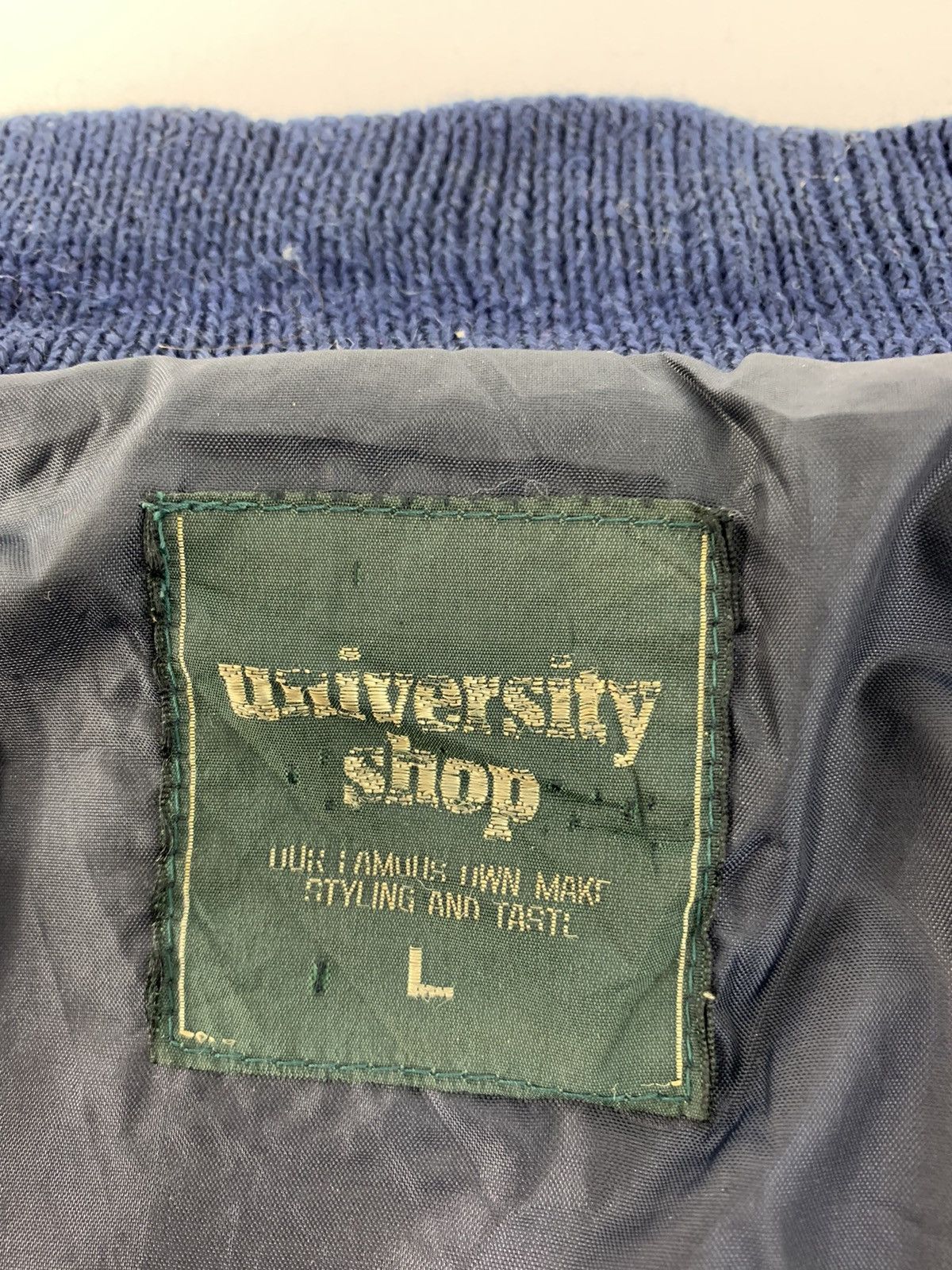 Leather Vintage University Shop U Champs Leather Sleeve Varsity Size US L / EU 52-54 / 3 - 6 Thumbnail