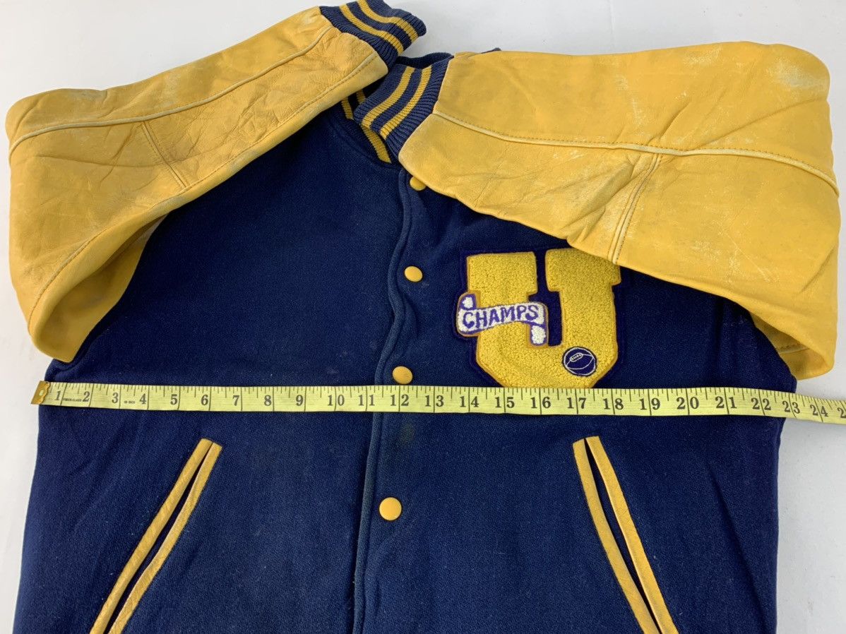 Leather Vintage University Shop U Champs Leather Sleeve Varsity Size US L / EU 52-54 / 3 - 9 Thumbnail