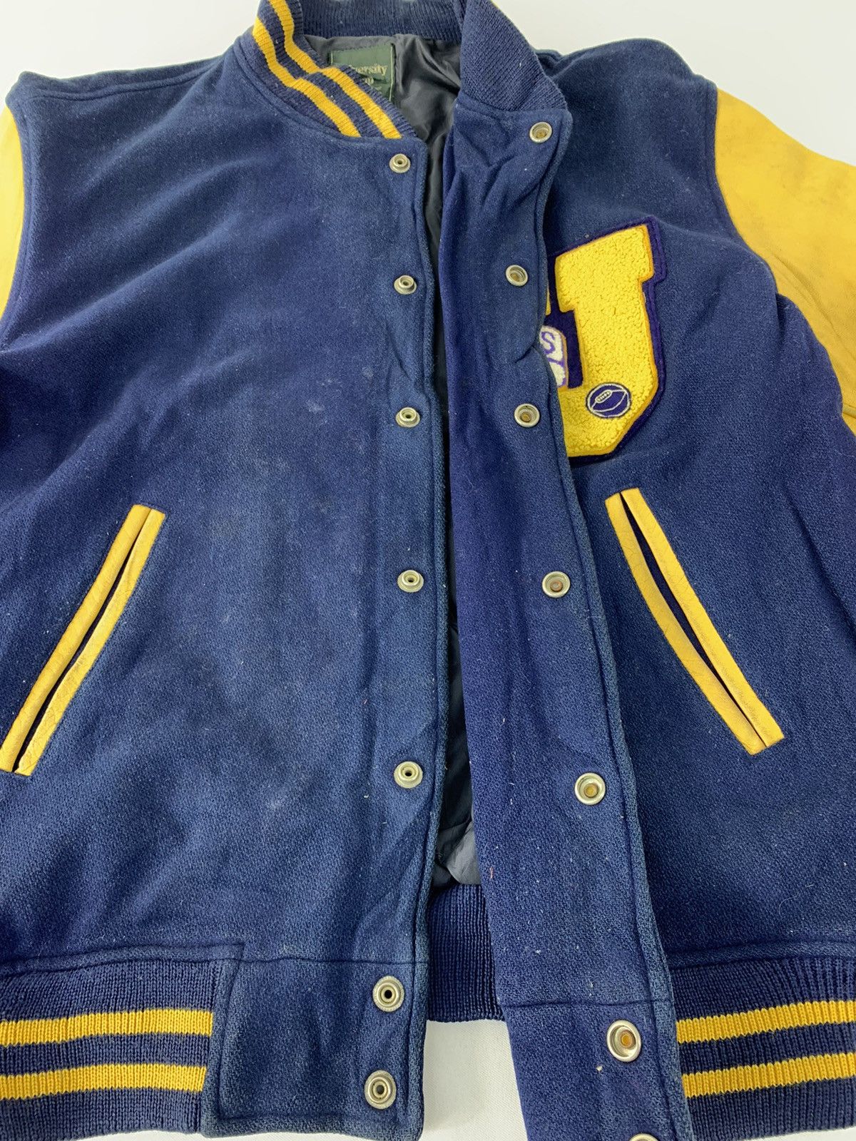 Leather Vintage University Shop U Champs Leather Sleeve Varsity Size US L / EU 52-54 / 3 - 3 Thumbnail
