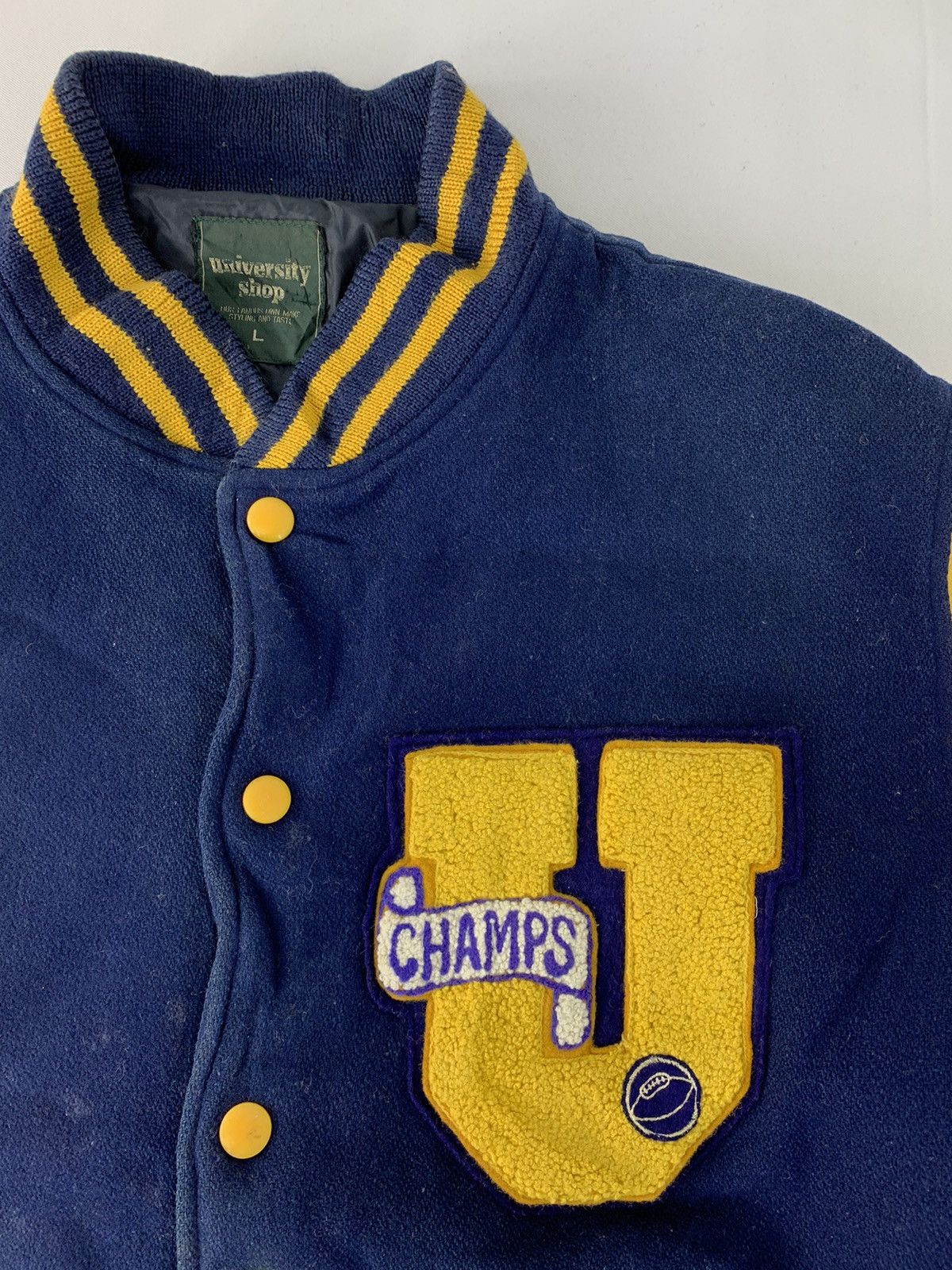 Leather Vintage University Shop U Champs Leather Sleeve Varsity Size US L / EU 52-54 / 3 - 2 Thumbnail
