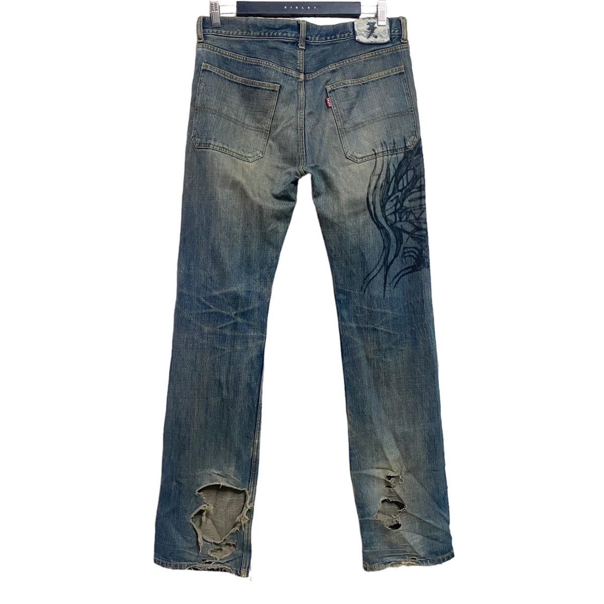 image of Hysteric Glamour x Kurt Cobain Ozone Rocks Archive Grunge Tribal Jeans Made In Japan in Blue (Size 