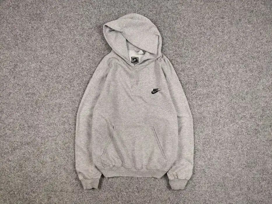 Nike Vintage 90's Nike Logo Blank Boxy Gray Distressed Hoodie Size US M / EU 48-50 / 2 - 1 Thumbnail