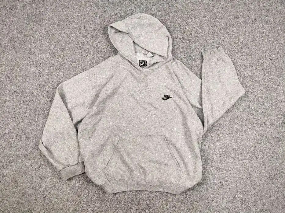 Nike Vintage 90's Nike Logo Blank Boxy Gray Distressed Hoodie Size US M / EU 48-50 / 2 - 5 Thumbnail