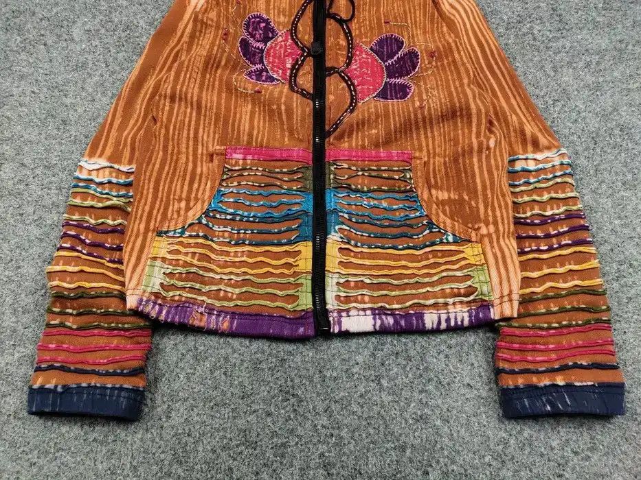 Japanese Brand Vintage Japan Handcrafted Patchwork Acid Hippies Zip Hoodie Size M / US 6-8 / IT 42-44 - 4 Thumbnail