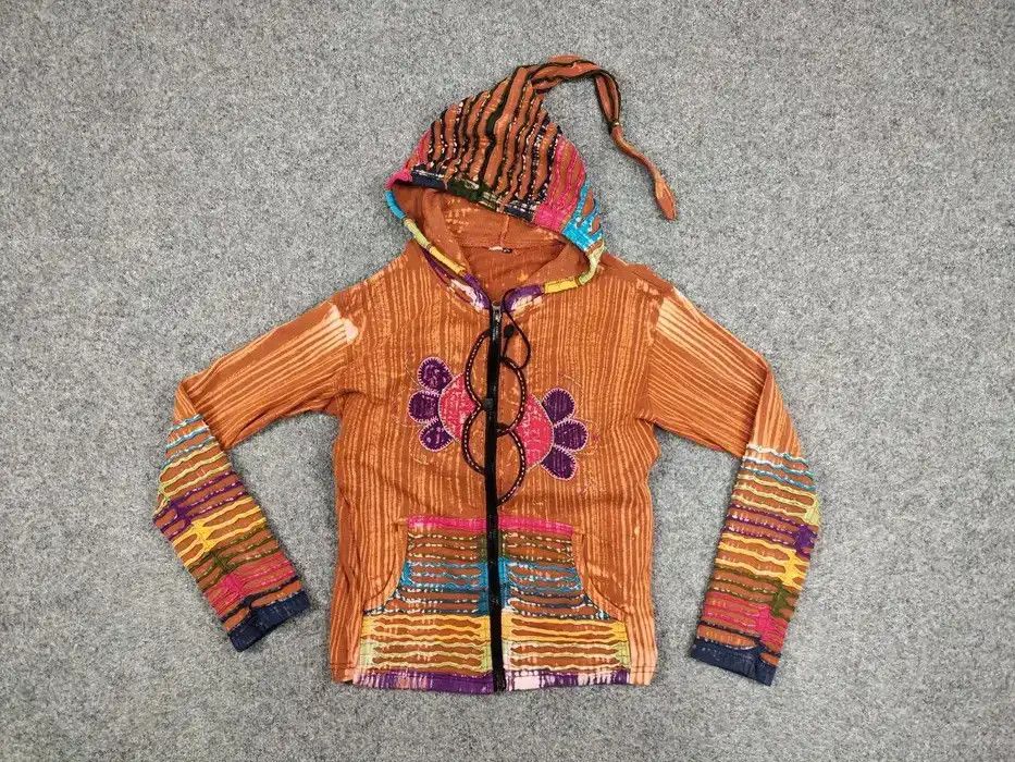 Japanese Brand Vintage Japan Handcrafted Patchwork Acid Hippies Zip Hoodie Size M / US 6-8 / IT 42-44 - 5 Thumbnail