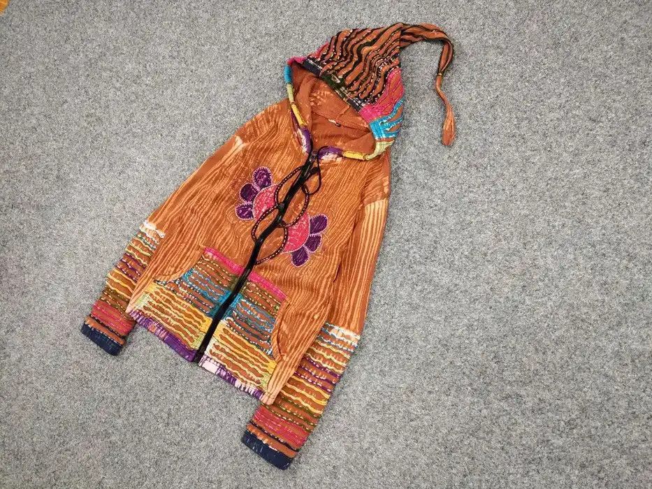 Japanese Brand Vintage Japan Handcrafted Patchwork Acid Hippies Zip Hoodie Size M / US 6-8 / IT 42-44 - 2 Thumbnail