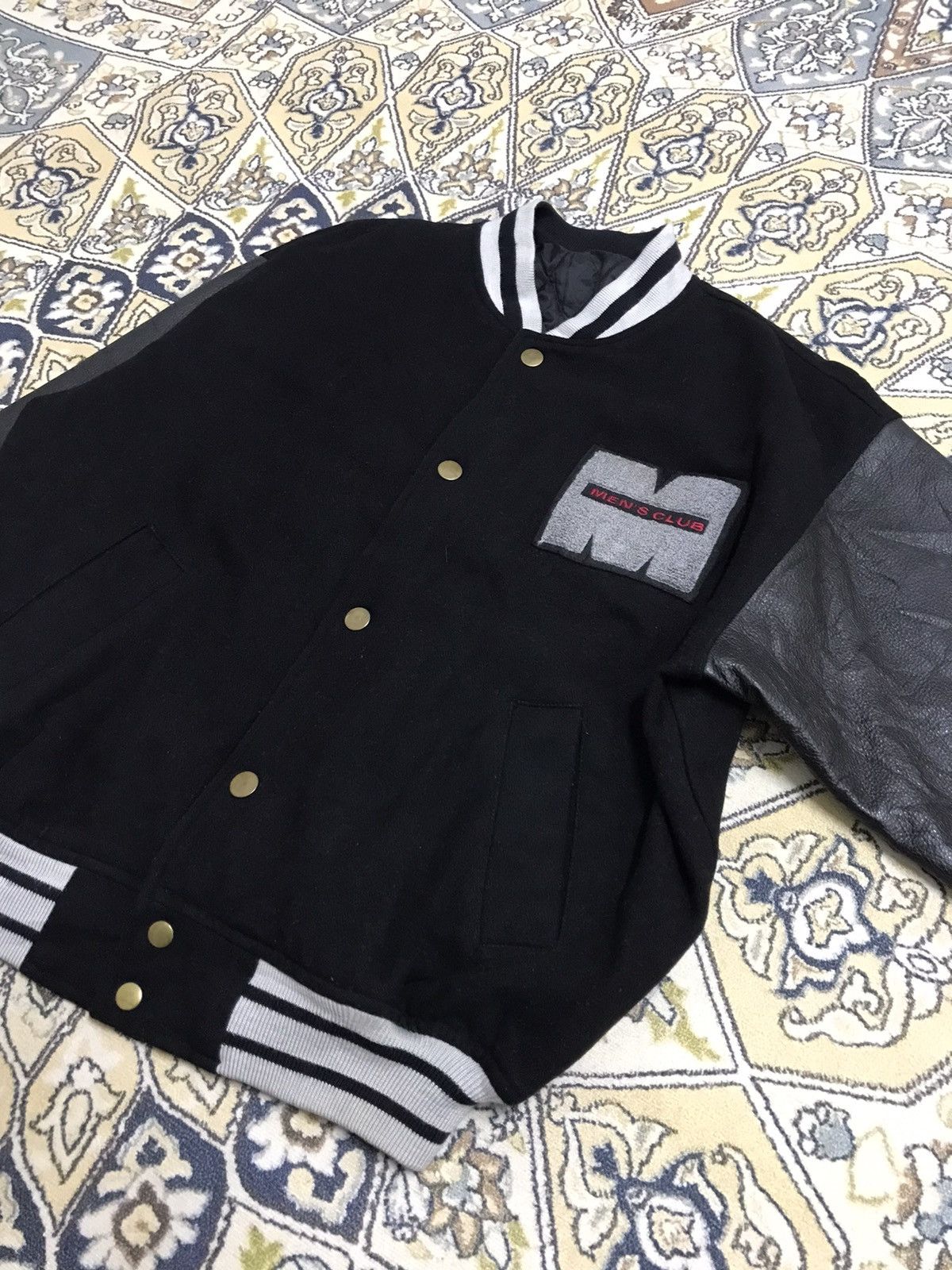 Japanese Brand Vintage MENS CLUB Arm Leather Varsity Jacket Size US M / EU 48-50 / 2 - 2 Thumbnail