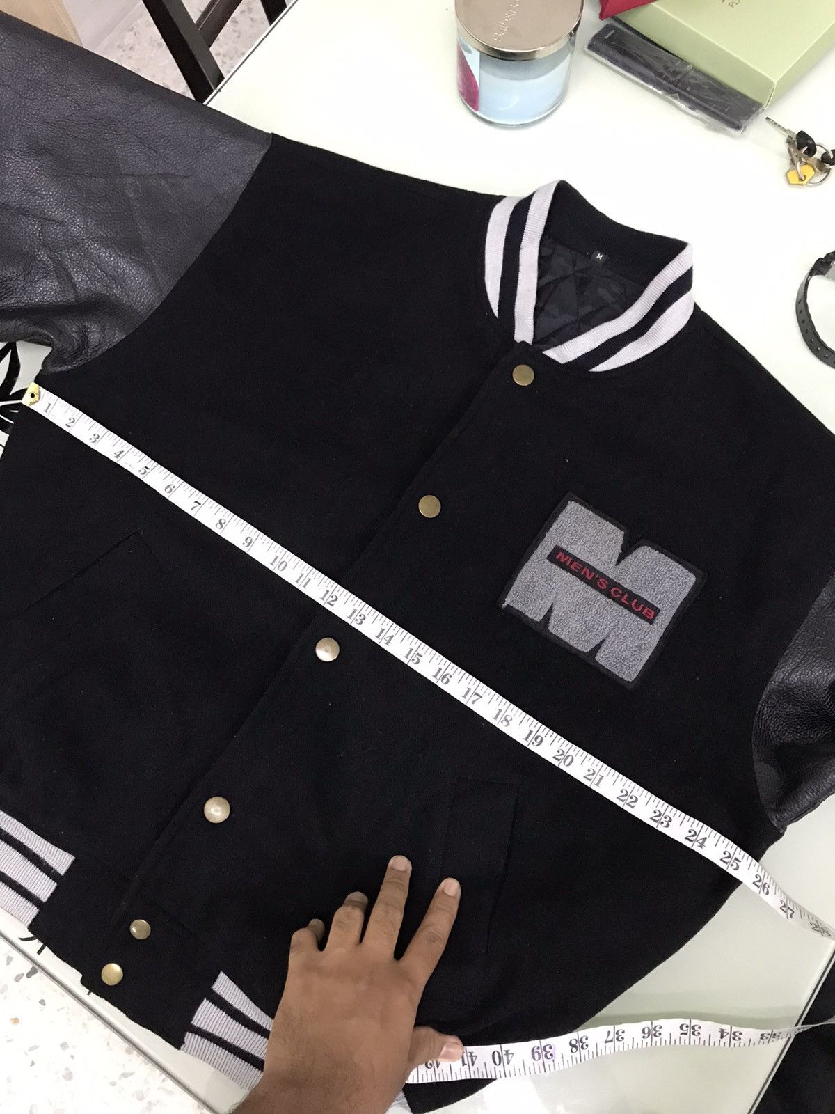 Japanese Brand Vintage MENS CLUB Arm Leather Varsity Jacket Size US M / EU 48-50 / 2 - 20 Thumbnail