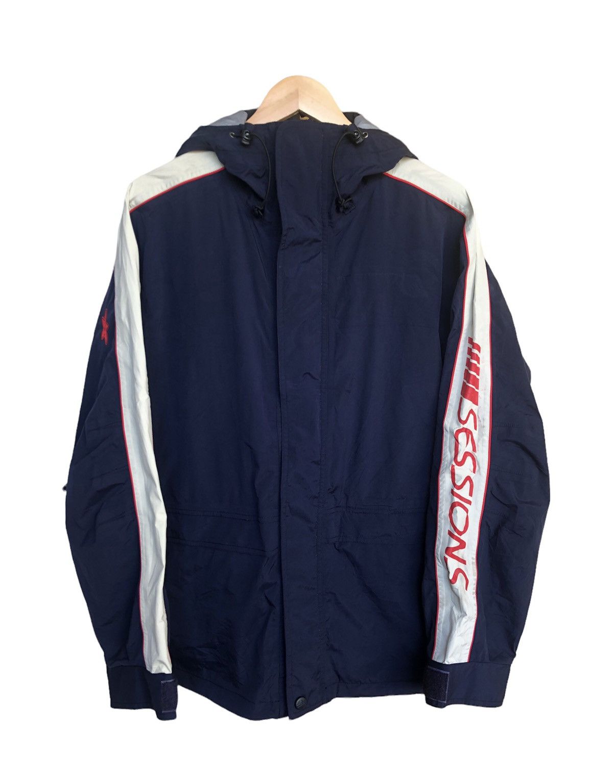 image of Goretex x Sessions Nicesessions Summit Series Big Logo Waterproof Jackets in Blue (Size Small)