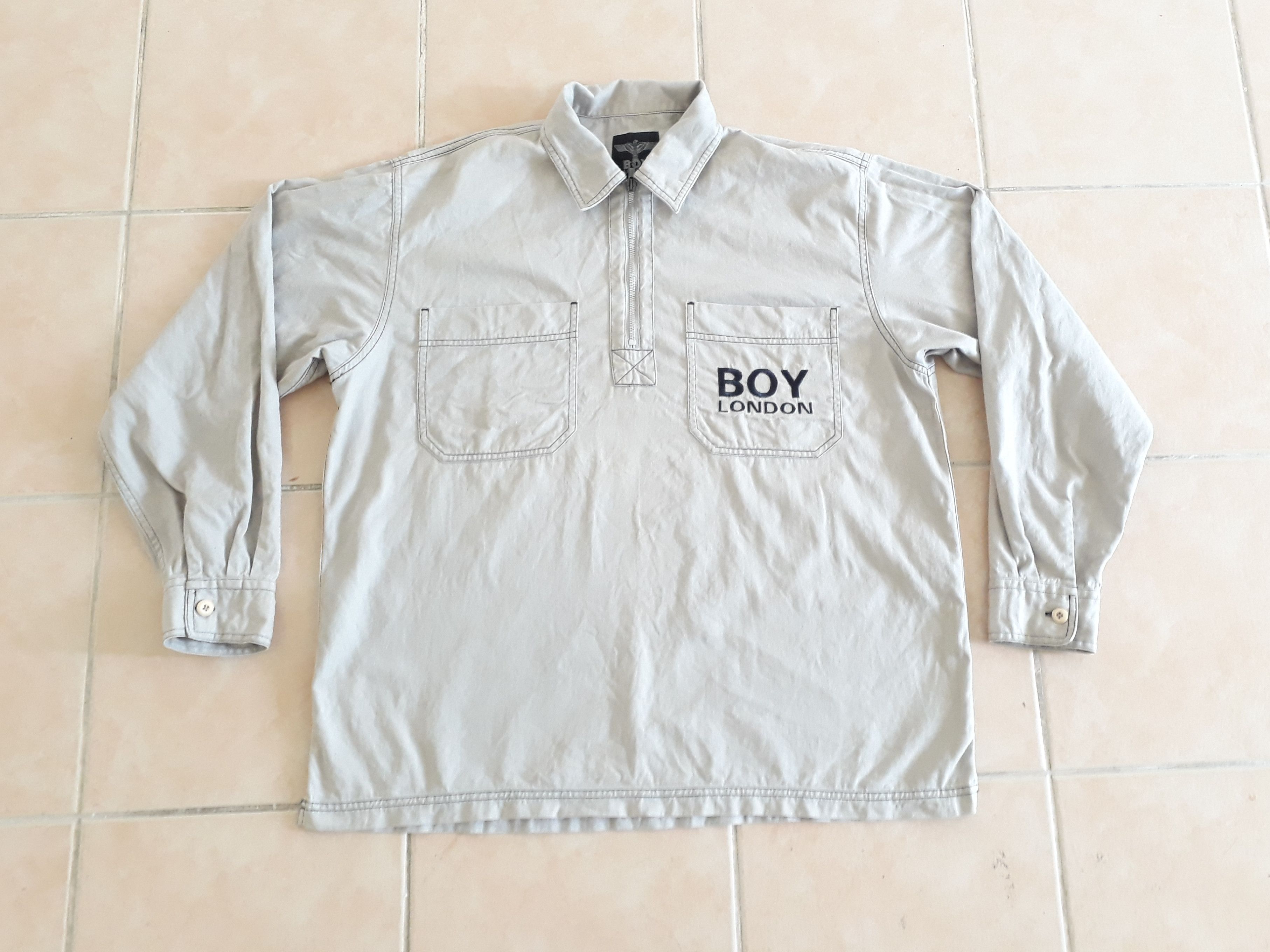 Boy London Vintage Boy London Long Sleeve Half Zipper Shirt Size US L / EU 52-54 / 3 - 4 Thumbnail