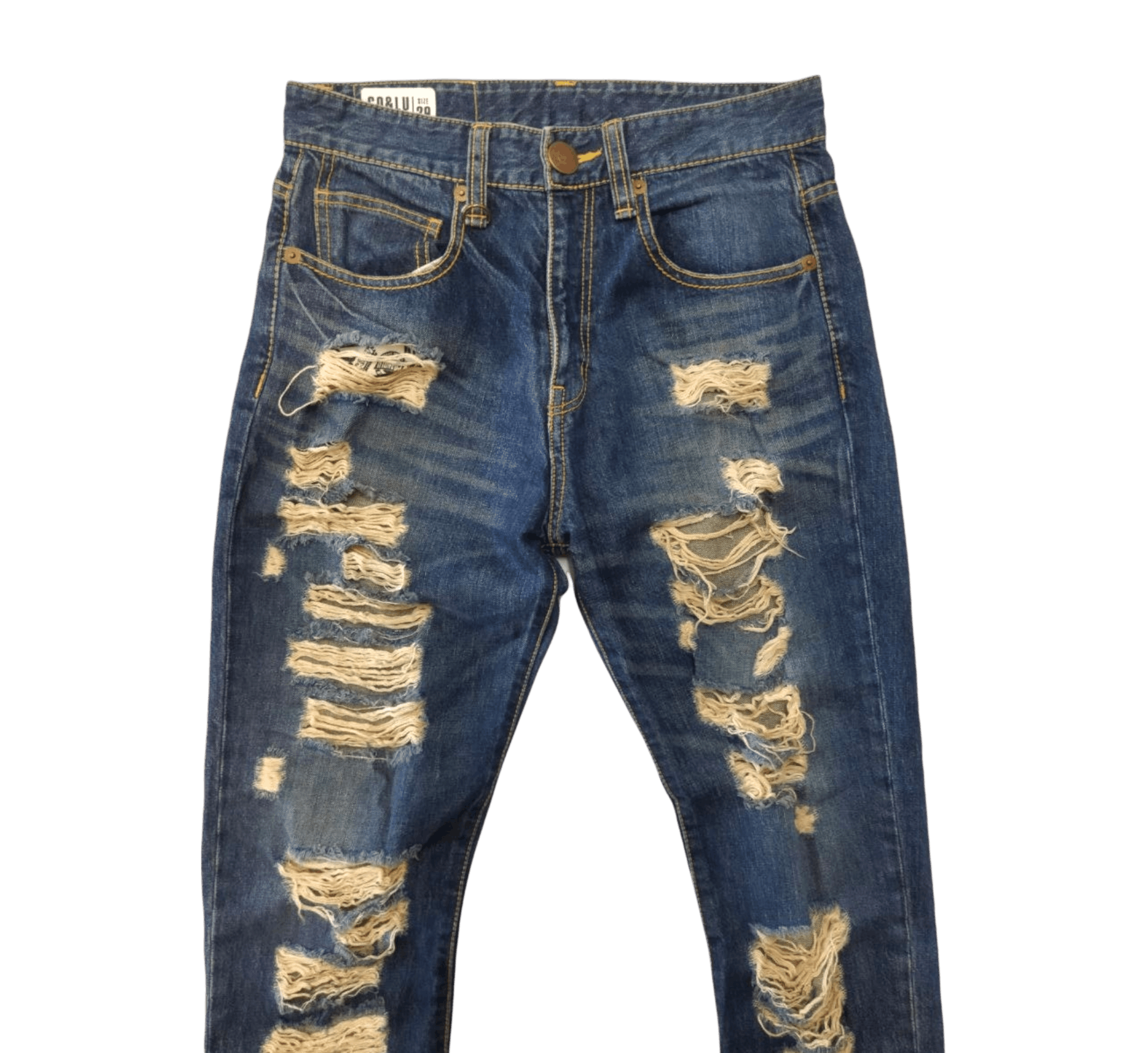 Japanese Brand Japanese Co & Lu Distressed Style Jeans Size US 29 - 2 Thumbnail