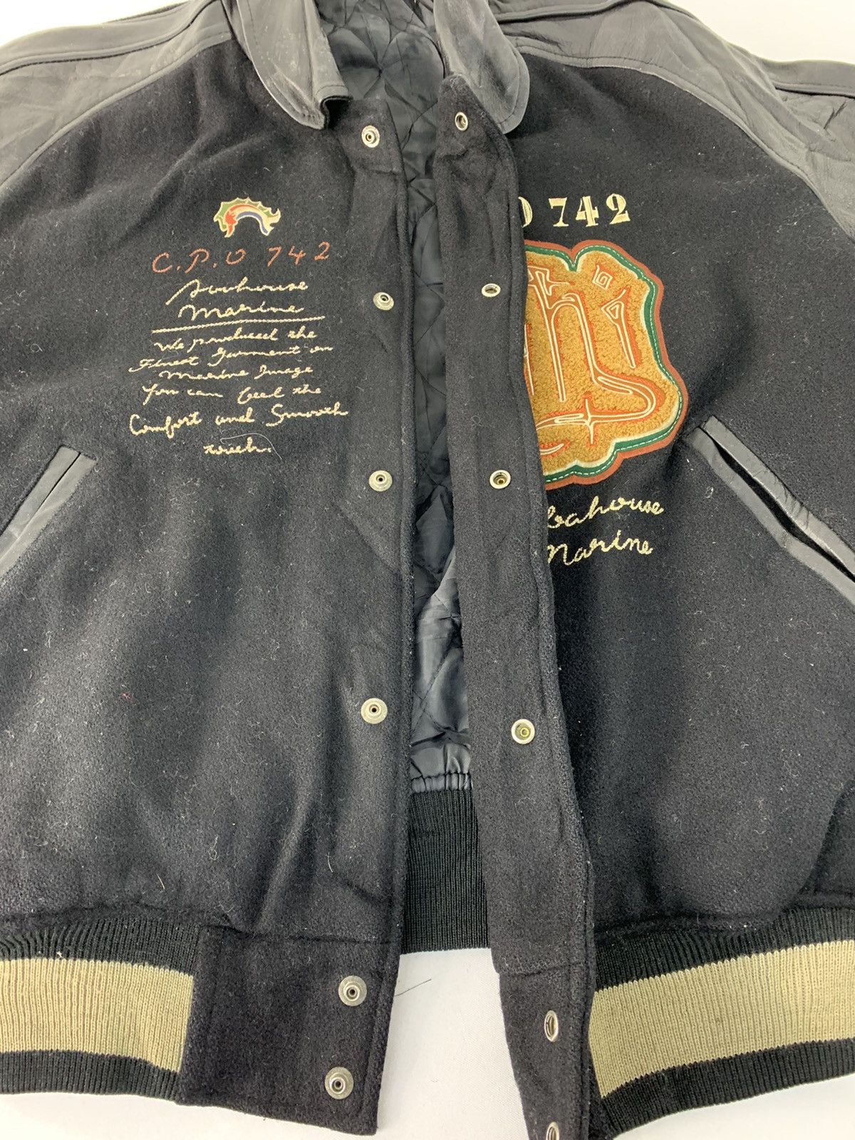 Japanese Brand Abahouse Marine CPO 742 Knit Badge Logo Varsity Snap Button Size US L / EU 52-54 / 3 - 5 Thumbnail