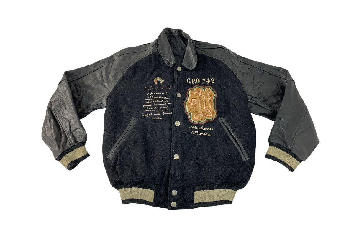 Japanese Brand Abahouse Marine CPO 742 Knit Badge Logo Varsity Snap Button Size US L / EU 52-54 / 3 - 2 Thumbnail