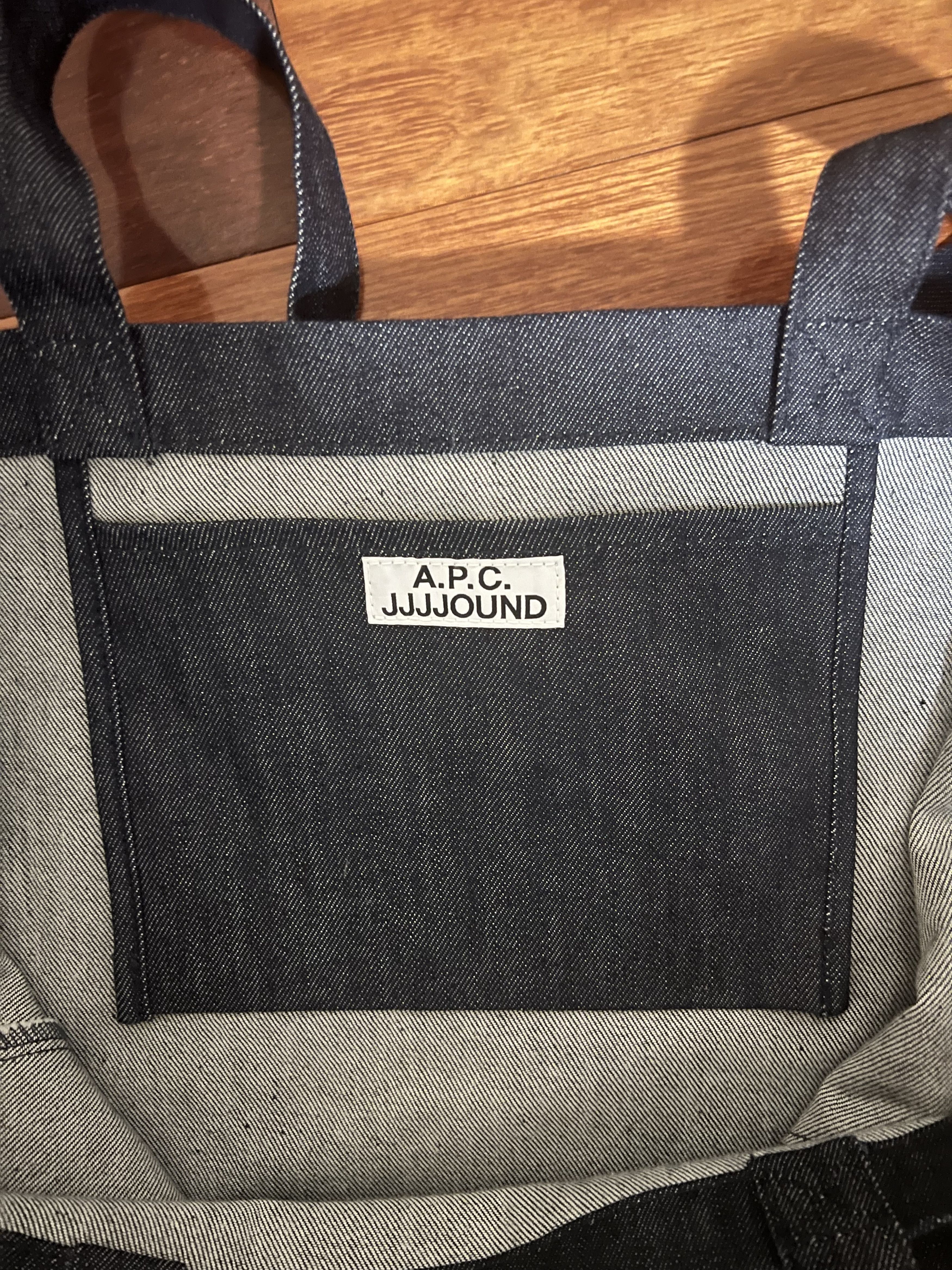 A.P.C. × JJJJound 💚 2020 A.P.C. x JJJJound Large Denim Tote Bag NEW Size ONE SIZE - 7 Thumbnail