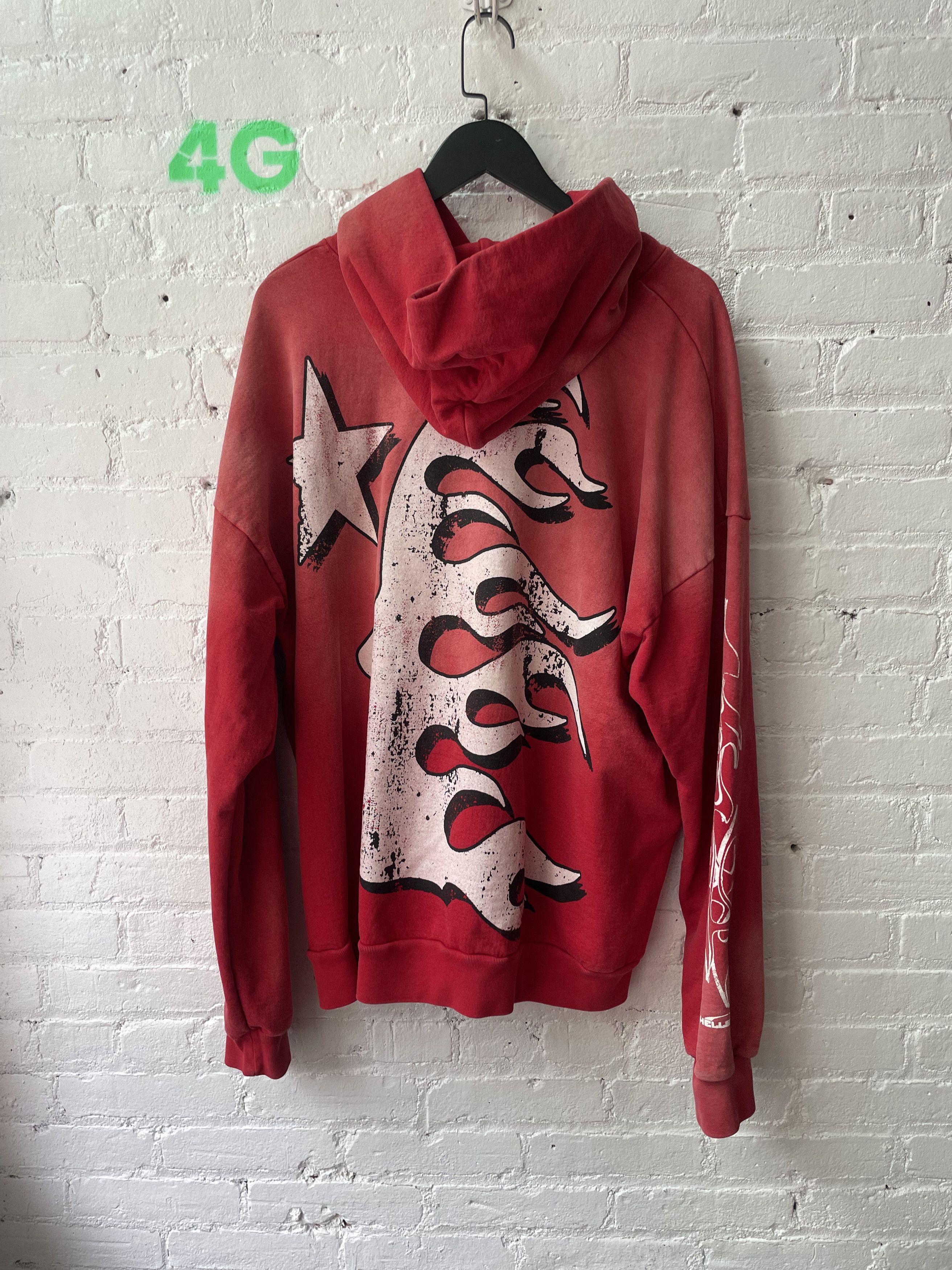 HELLSTAR RED FADED HELLSTAR MOTO HOODIE Size US XL / EU 56 / 4 - 4 Thumbnail