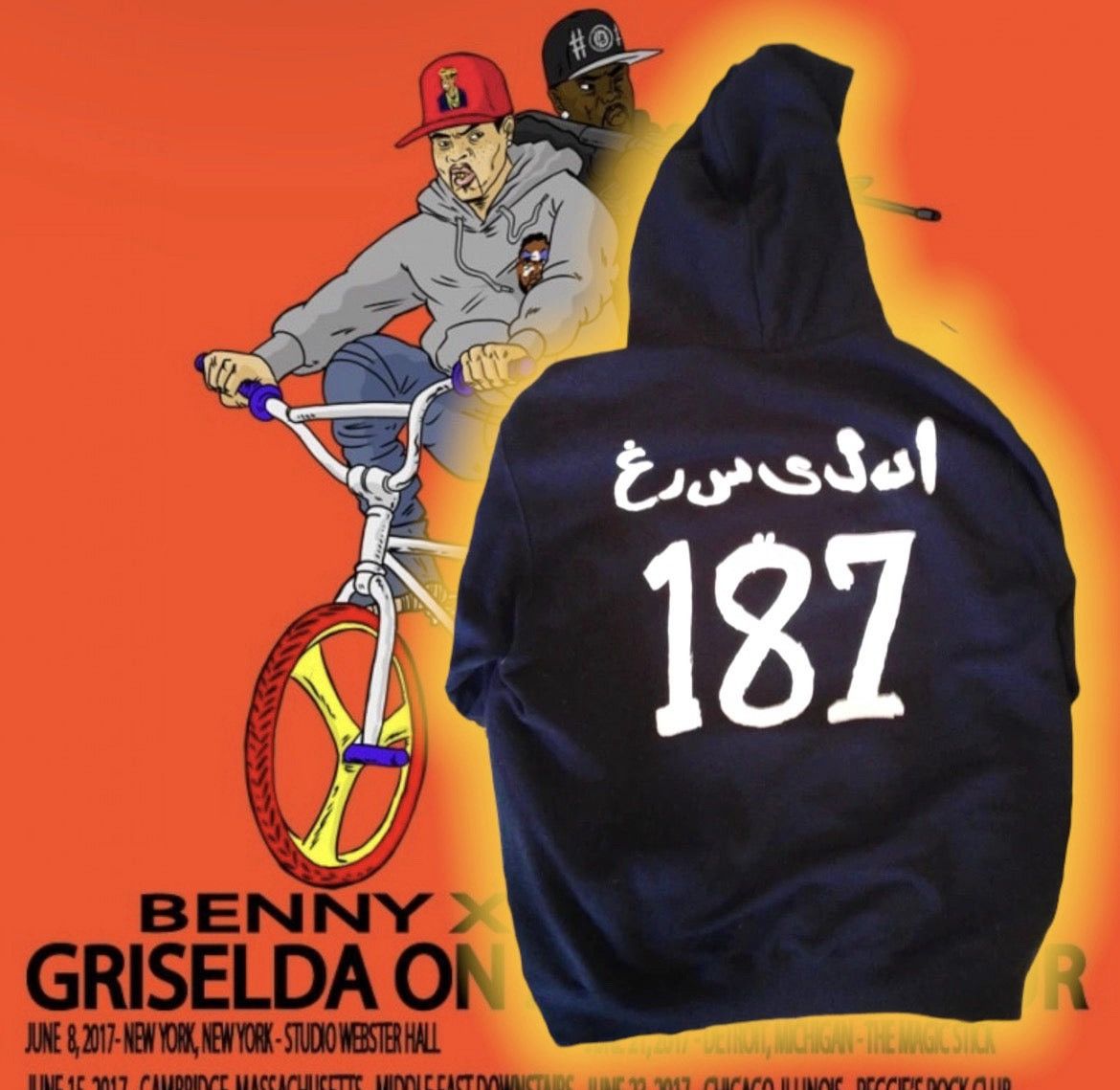 Champion × Rap Tees GRiSeLDa "GRiSeLDa oN STeRoiDs" 💊 TouR HOoDie ⚖️🦂 Size US M / EU 48-50 / 2 - 3 Thumbnail