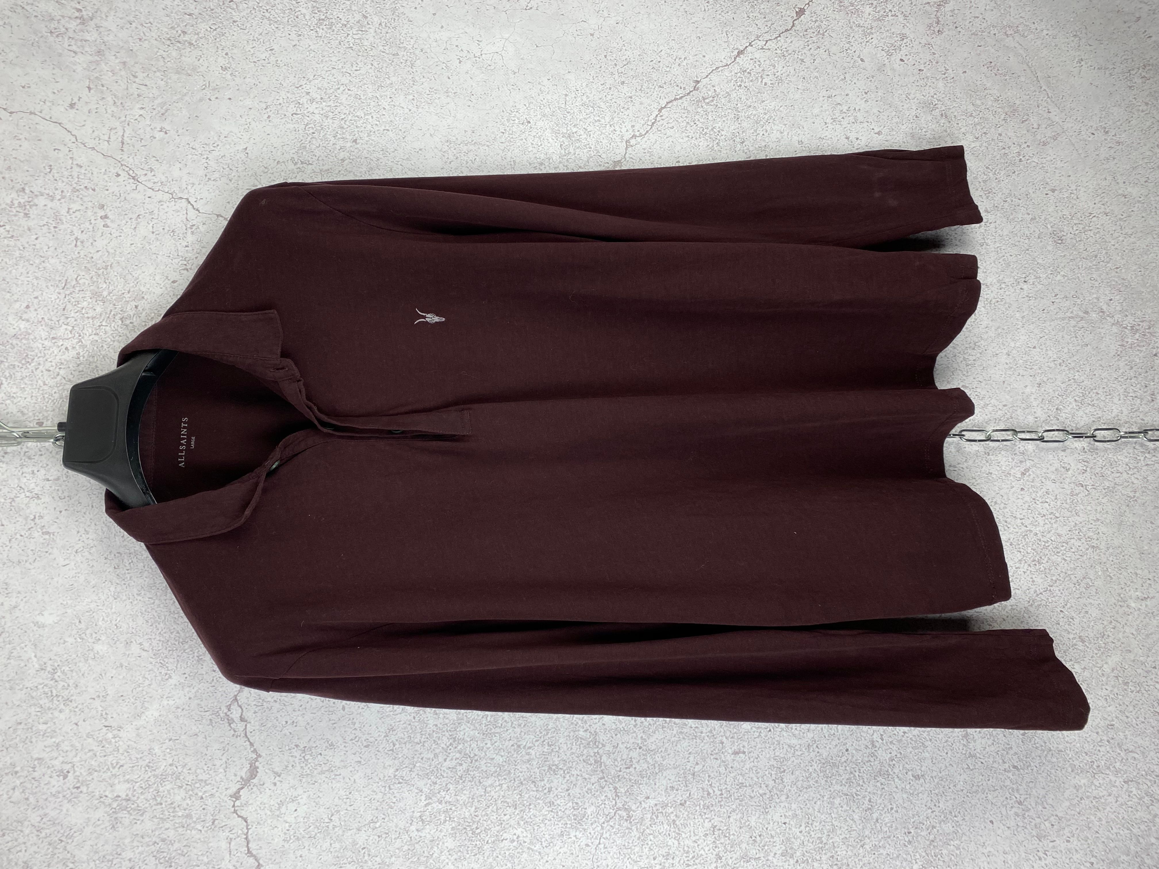 Pre-owned Allsaints All Saints Long Sleeve Tee T Shirt In Burgundy