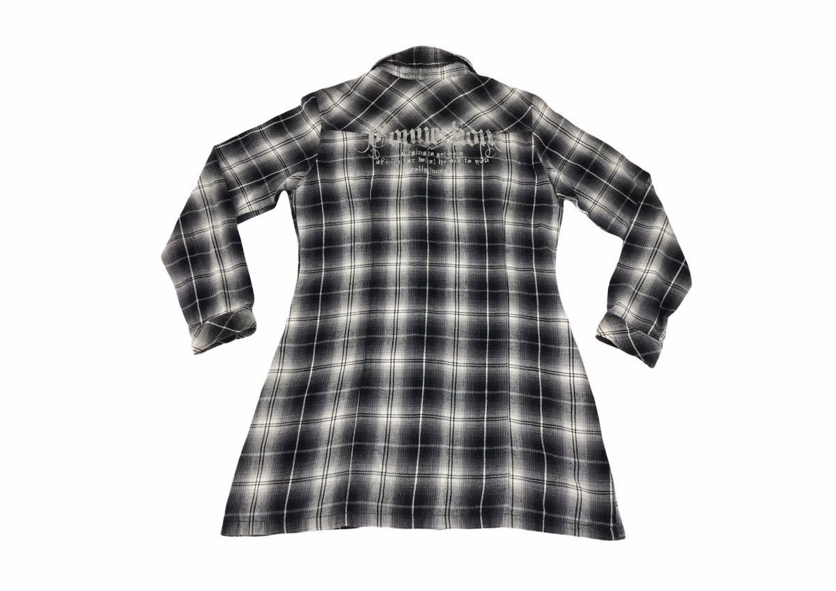 Japanese Brand Sky Bomber Long Flannel Button Up Shadow Plaid Checked Size L / US 10 / IT 46 - 2 Thumbnail