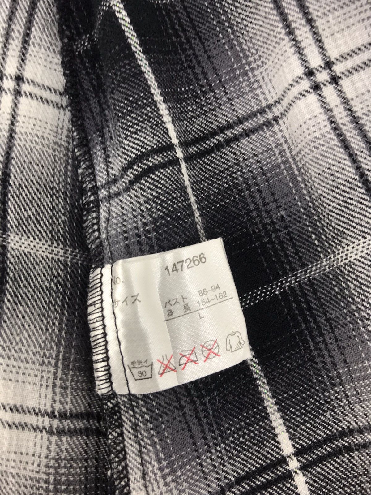 Japanese Brand Sky Bomber Long Flannel Button Up Shadow Plaid Checked Size L / US 10 / IT 46 - 8 Thumbnail