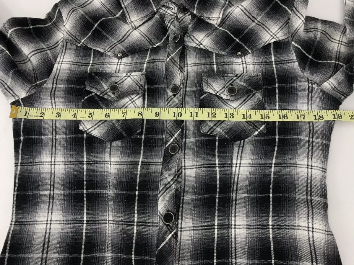 Japanese Brand Sky Bomber Long Flannel Button Up Shadow Plaid Checked Size L / US 10 / IT 46 - 11 Thumbnail