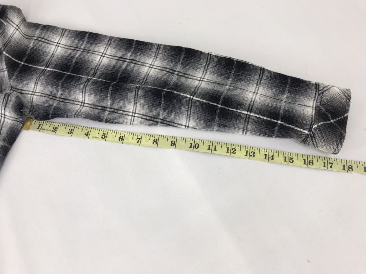 Japanese Brand Sky Bomber Long Flannel Button Up Shadow Plaid Checked Size L / US 10 / IT 46 - 13 Thumbnail