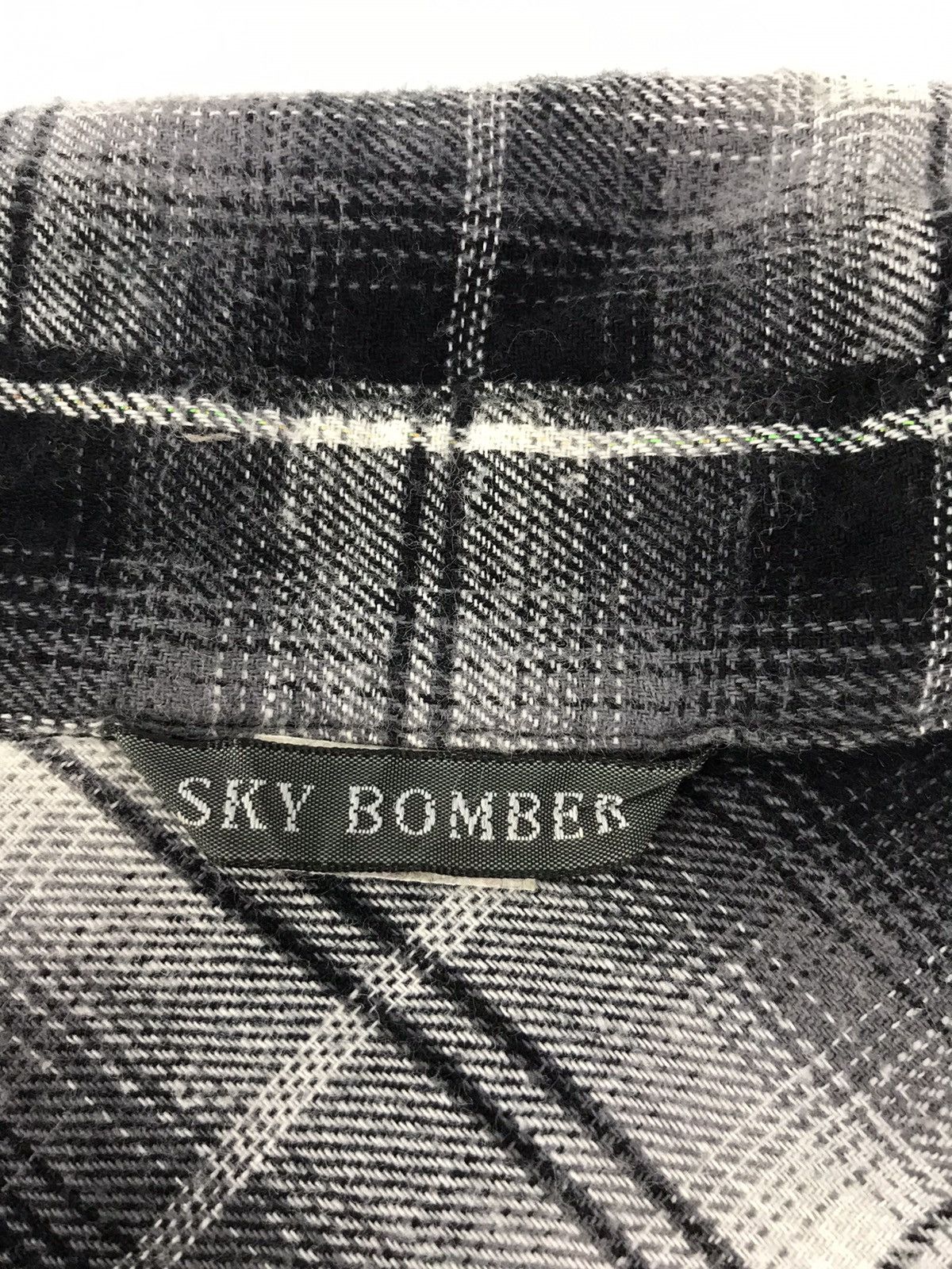 Japanese Brand Sky Bomber Long Flannel Button Up Shadow Plaid Checked Size L / US 10 / IT 46 - 7 Thumbnail