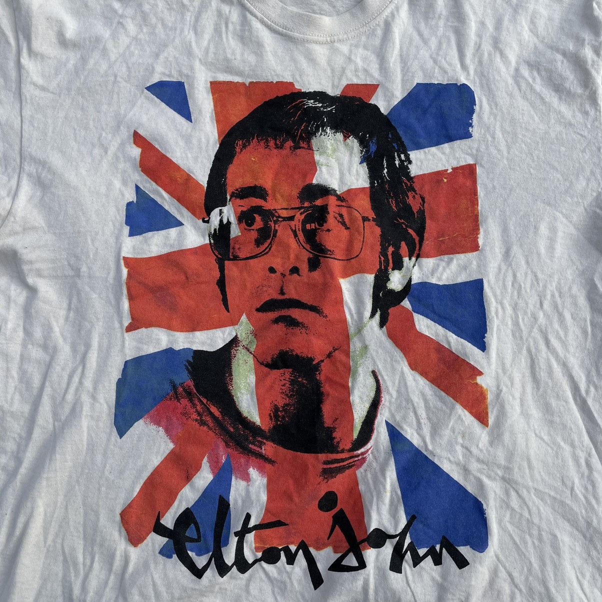 Vintage Vintage Y2K Elton John Graphic Tee Streetwear Union Jack L Size US L / EU 52-54 / 3 - 4 Thumbnail