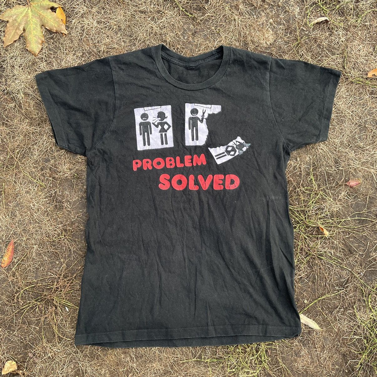 Vintage Vintage Y2K Sun Faded Graphic Tee Problem Solved Humor M Size US M / EU 48-50 / 2 - 1 Thumbnail