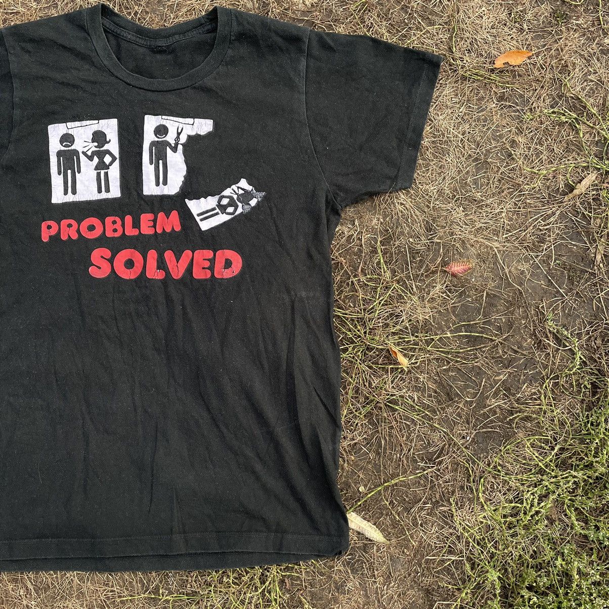 Vintage Vintage Y2K Sun Faded Graphic Tee Problem Solved Humor M Size US M / EU 48-50 / 2 - 3 Thumbnail