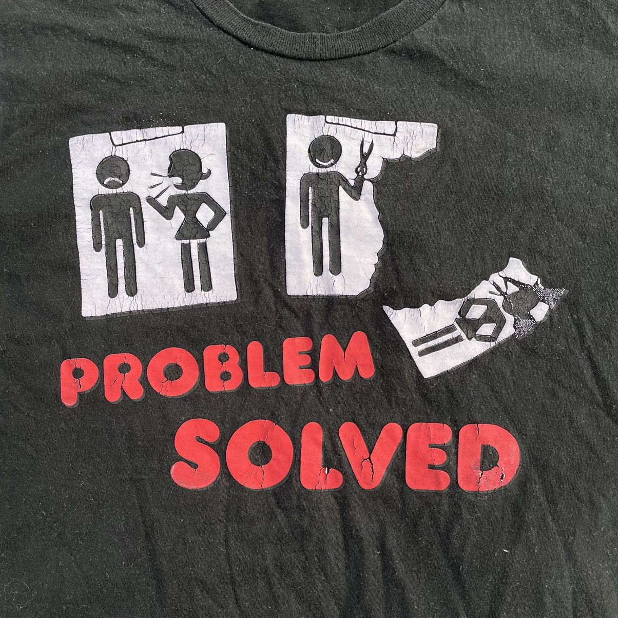 Vintage Vintage Y2K Sun Faded Graphic Tee Problem Solved Humor M Size US M / EU 48-50 / 2 - 5 Thumbnail