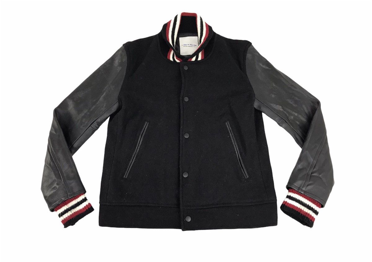 United Arrows United Arrow Day Of Life Wool Varsity Leather Jacket