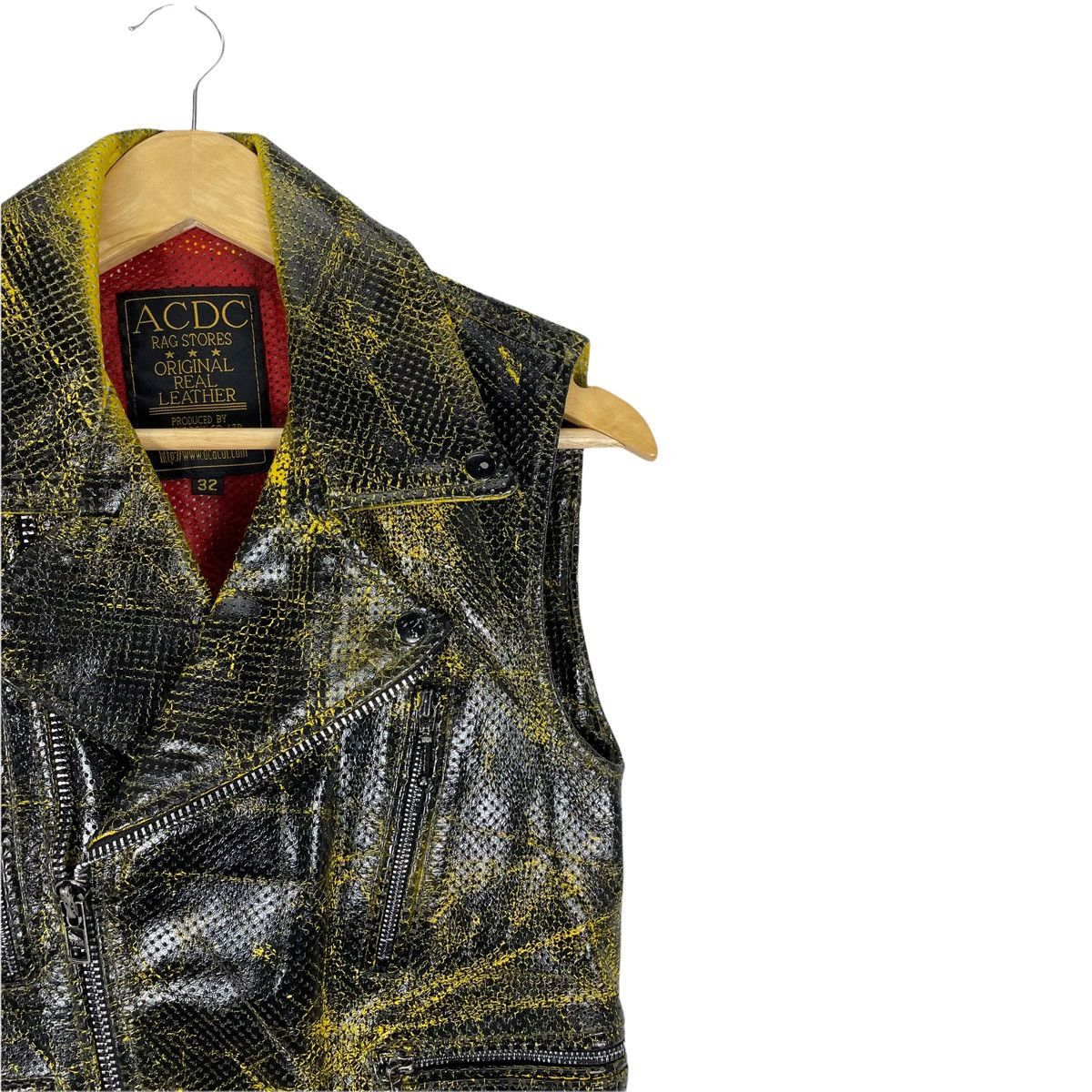 Genuine Leather ☀️ACDC DOUBLE COLLAR BIKERS PUNK LEATHER VEST | Grailed