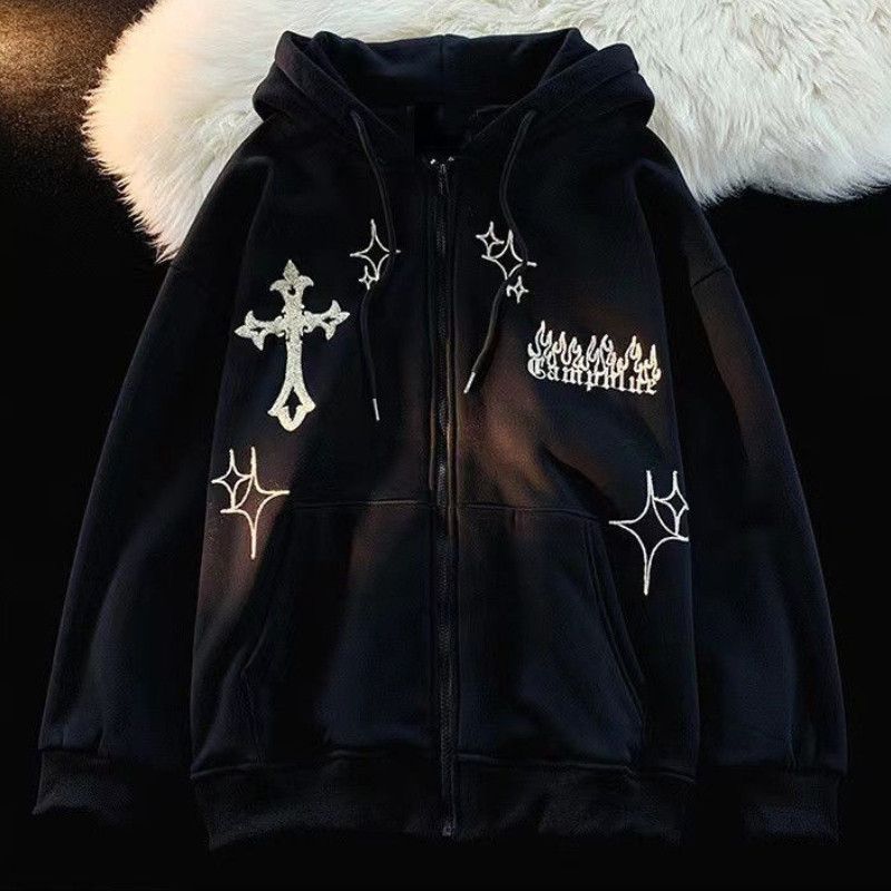Japanese Brand Embroidered Cardigan Hoodies Size US L / EU 52-54 / 3 - 1 Thumbnail