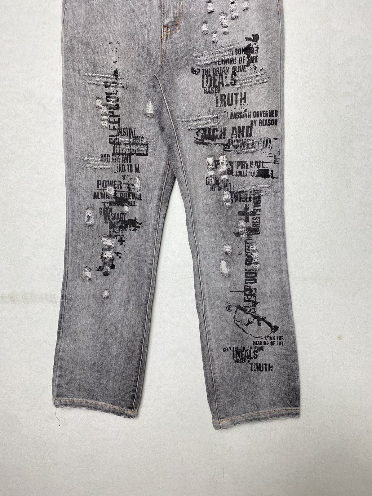 Japanese Brand Vintage Signal Point Printed Flare Denim / Undercover Yohji Size US 30 / EU 46 - 4 Thumbnail